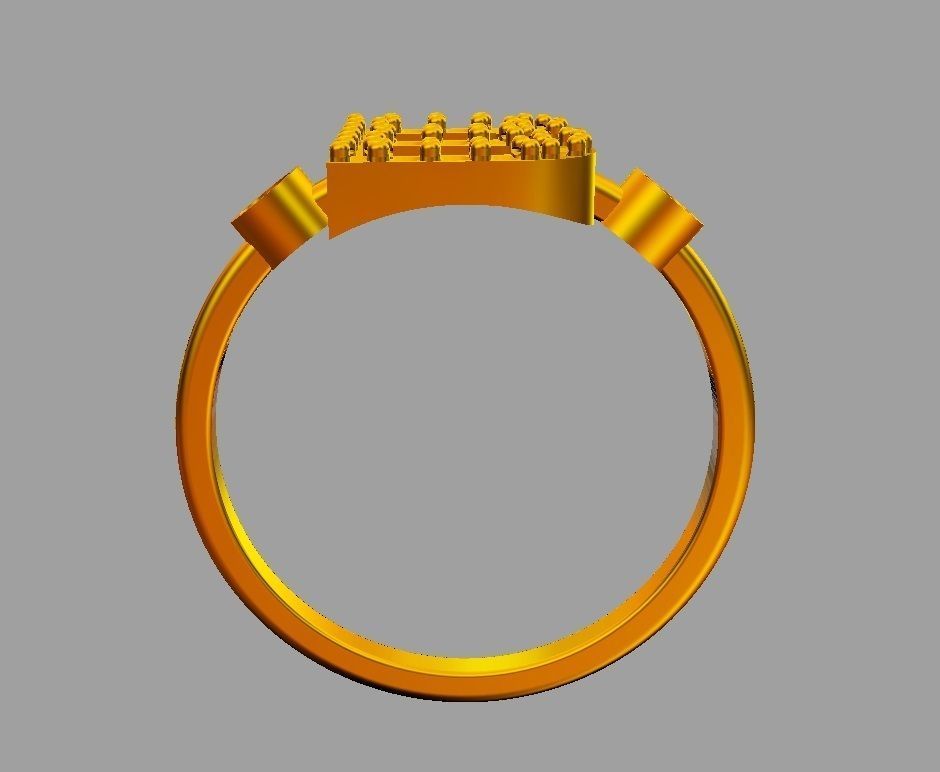 Diamond Letter Ring - B 3D print model_7