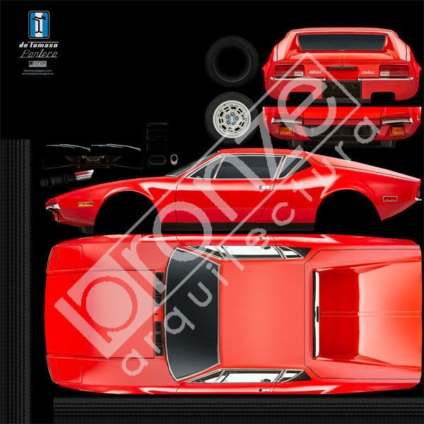 De Tomaso Pantera 1974 Low-poly 3D model_22