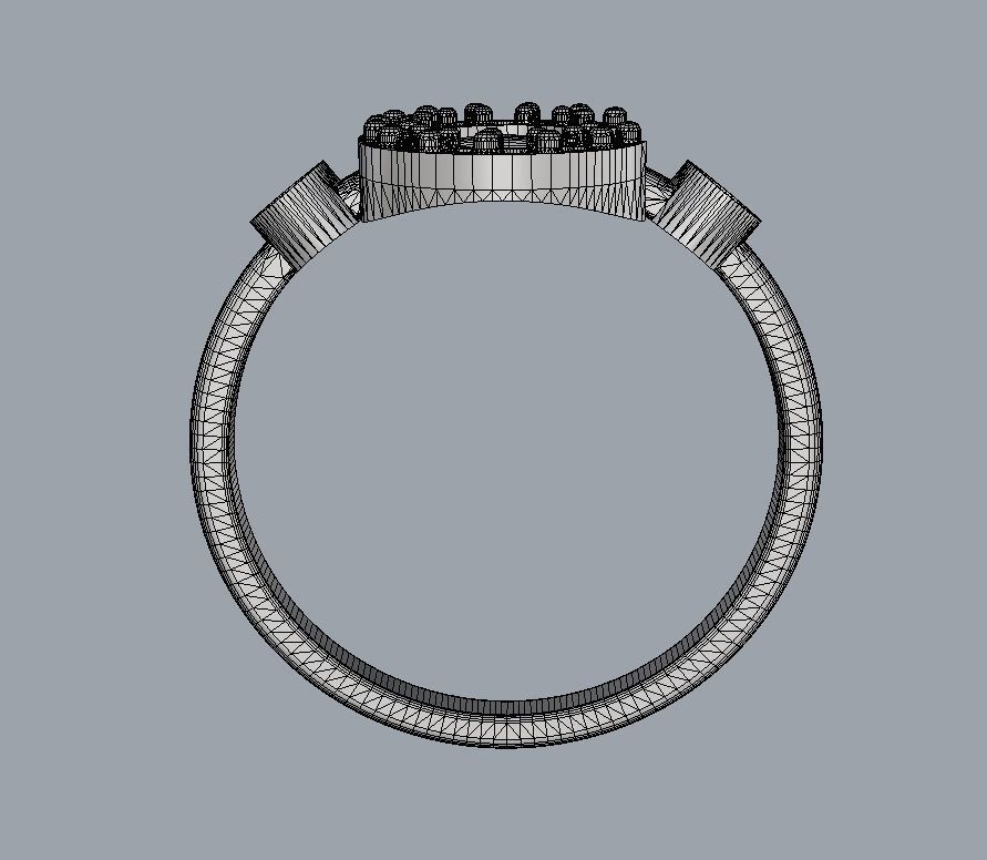 Diamond Letter Ring - C 3D print model_12