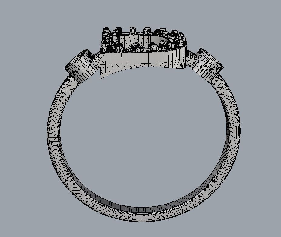 Diamond Letter Ring - D 3D print model_11
