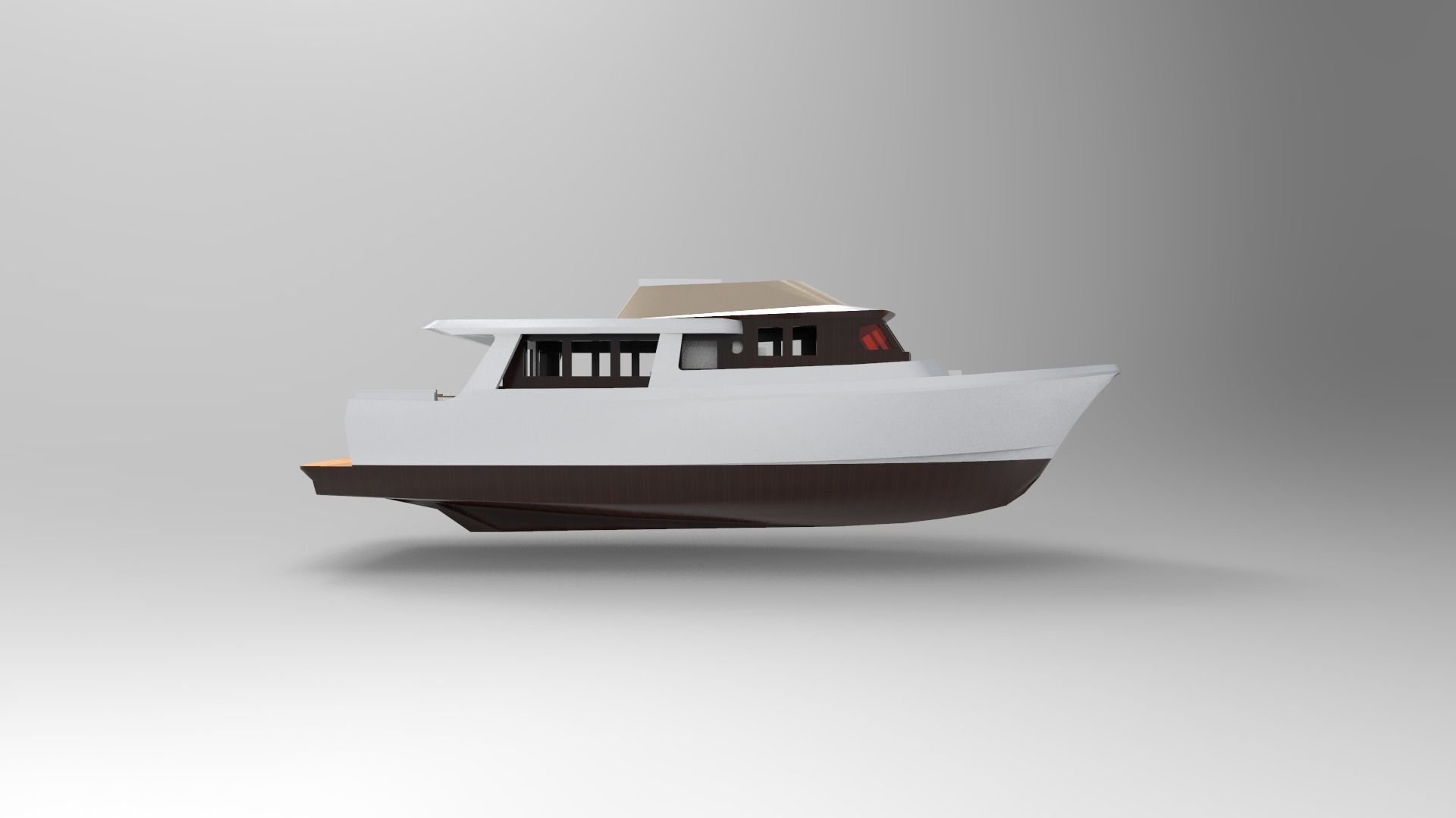 Mini passanger Ship B 3D model_4