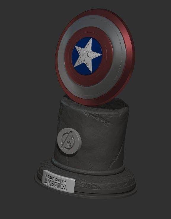 captain america shield 3D print model_5