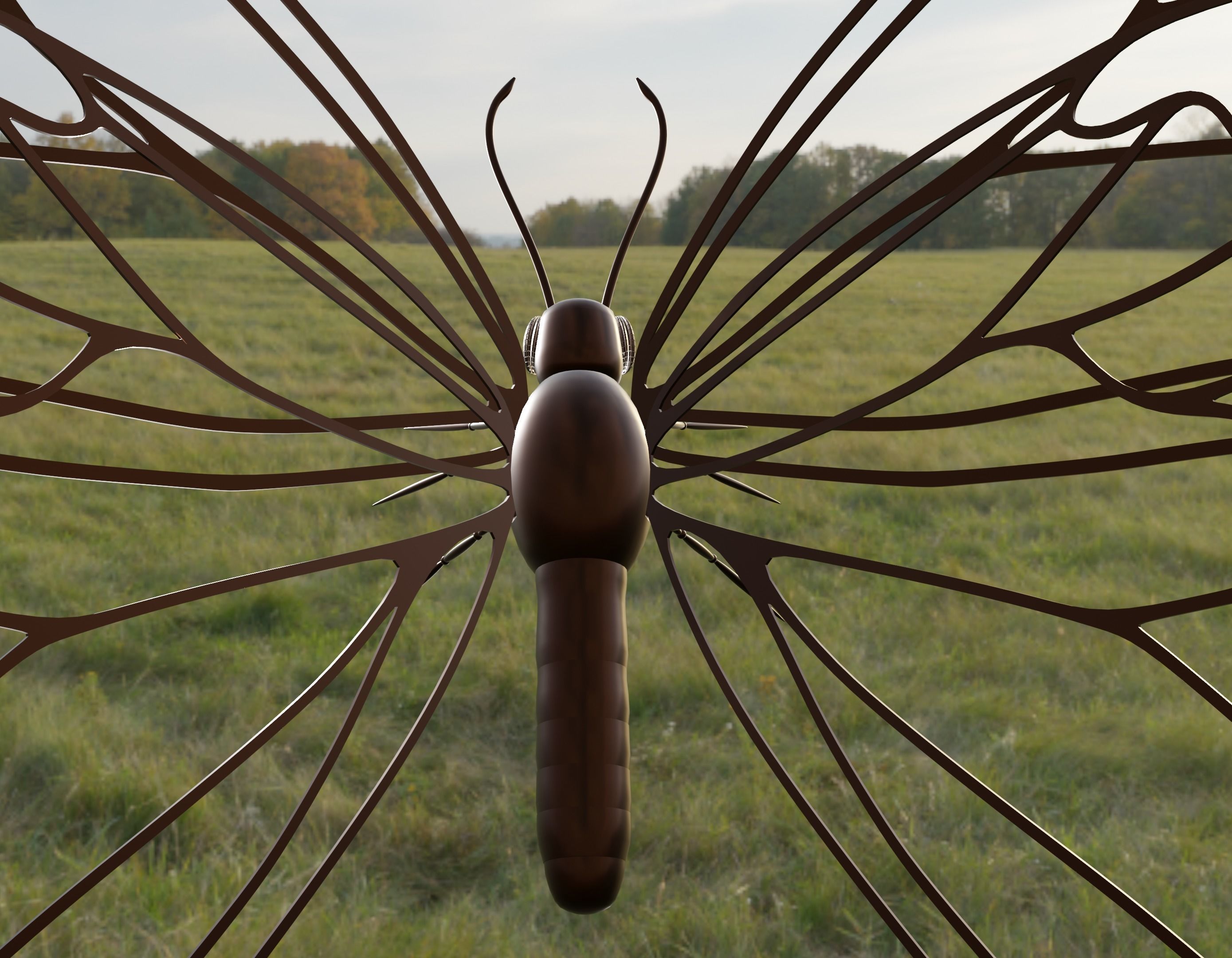 Mechanical butterfly 3D model_6