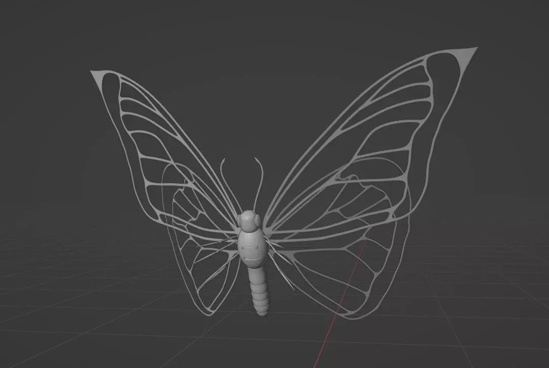 Mechanical butterfly 3D model_0