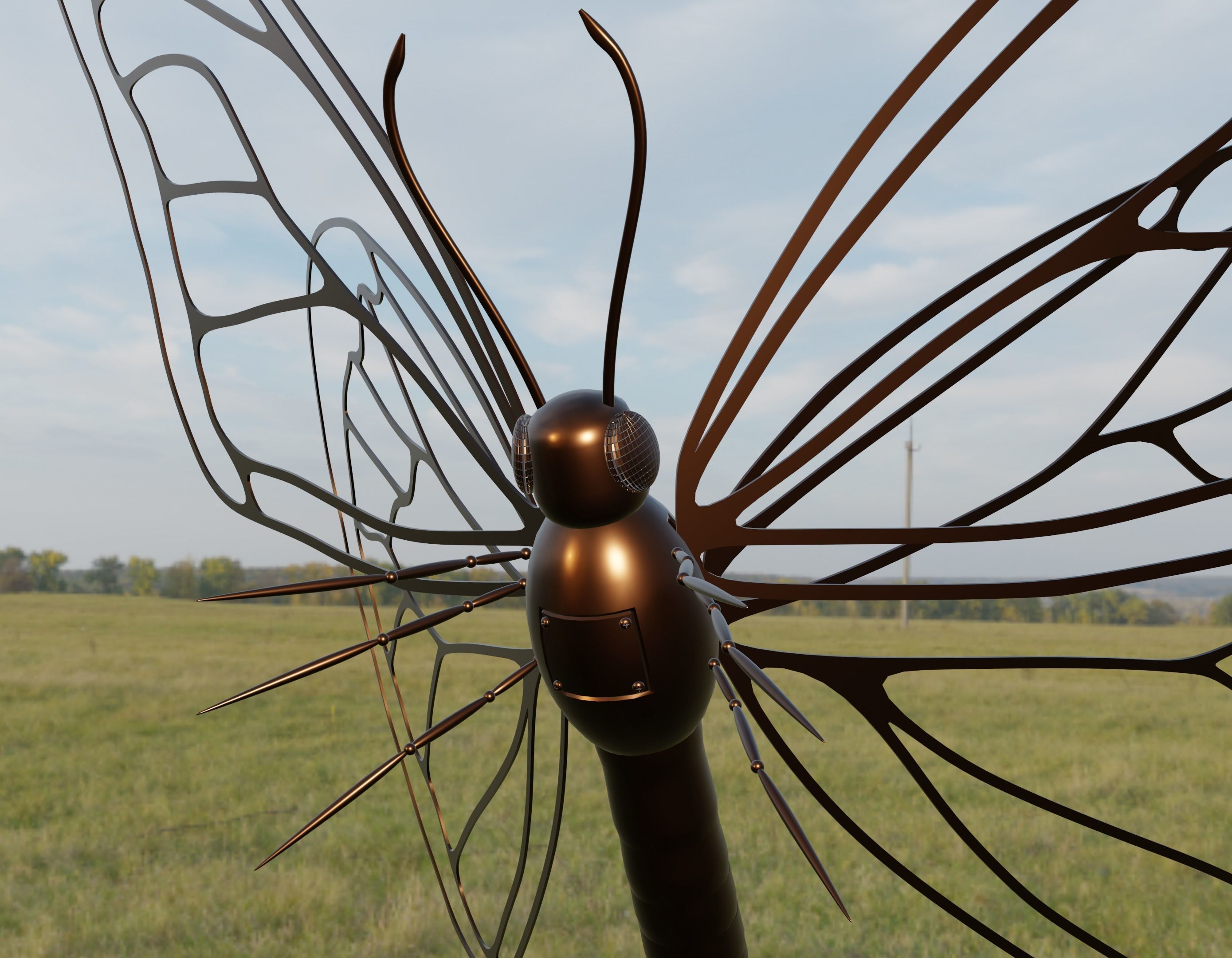 Mechanical butterfly 3D model_4