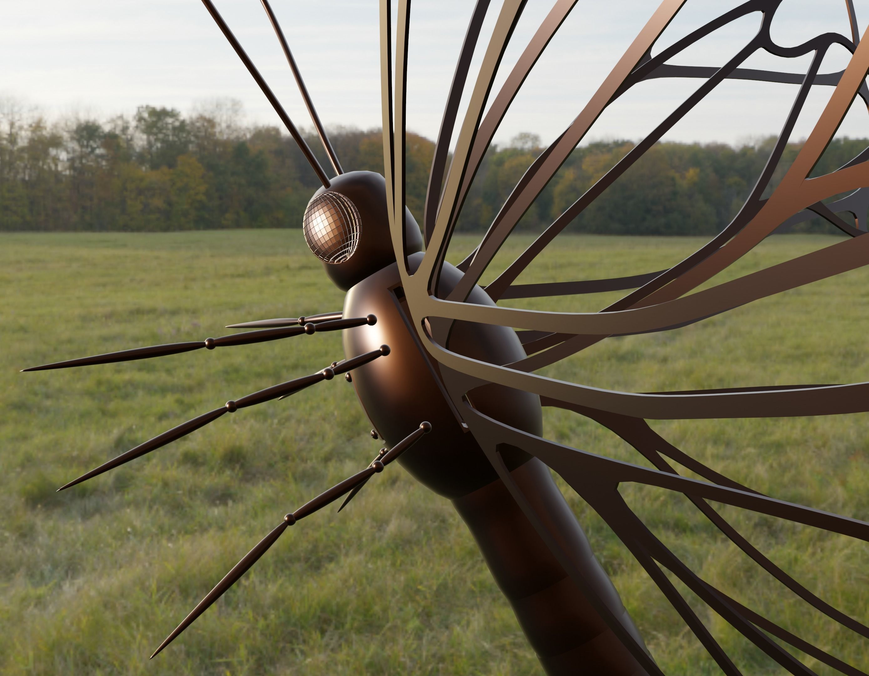 Mechanical butterfly 3D model_5