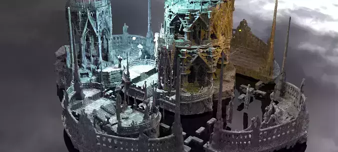 Poseidon ruins Sunken Kit bash 3D model