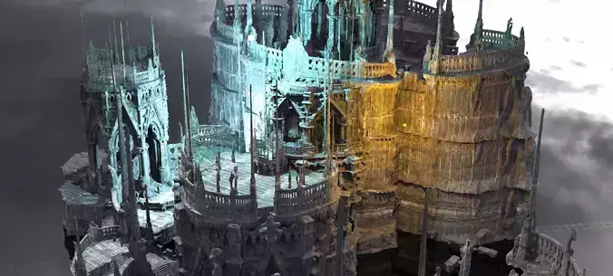 Poseidon Gods temple Kitbash extended  3D model