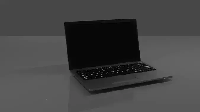 laptop on table 3D model
