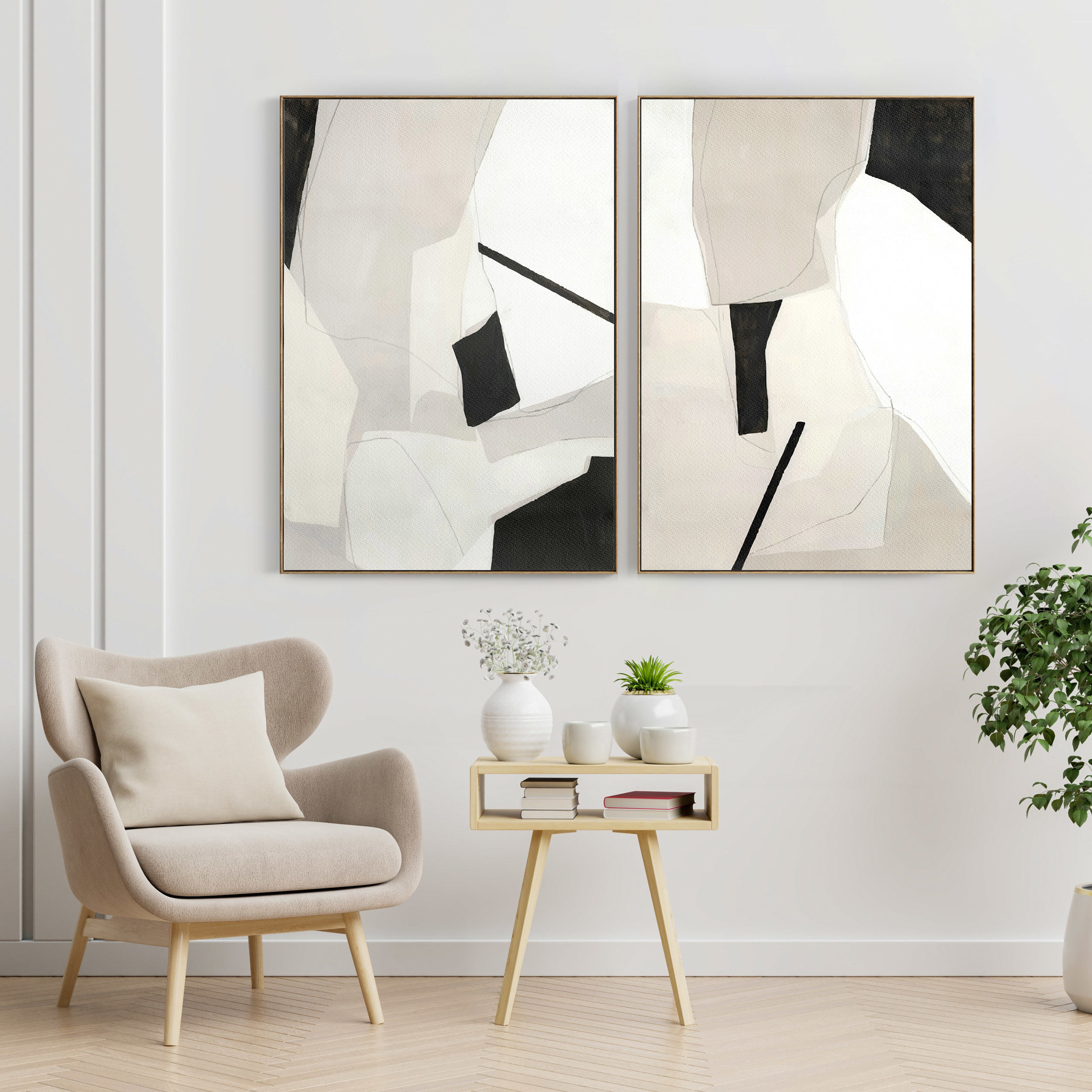 Plaster Two Photo Frame 72 Low-poly 3D model_2