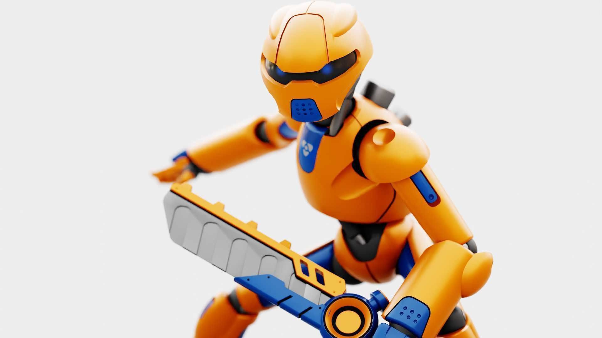 BATTLE DROID RF-800 RIGGED 3D model_1