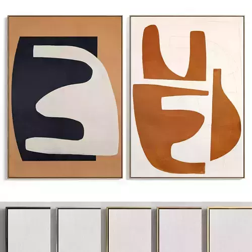 Plaster Two Photo Frame 73 Low-poly 3D model