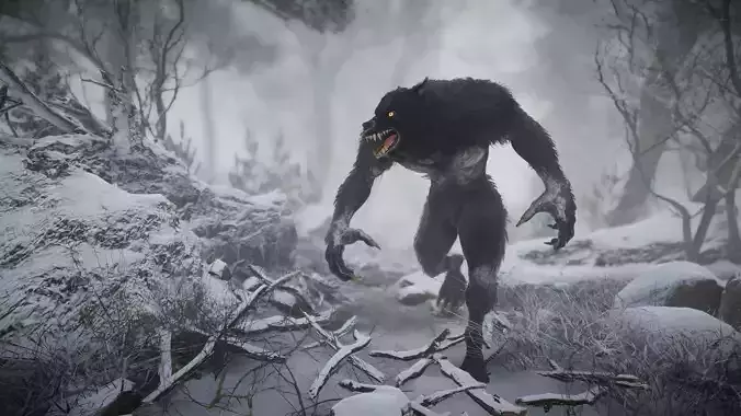 Baruk the Werewolf Low-poly 3D model