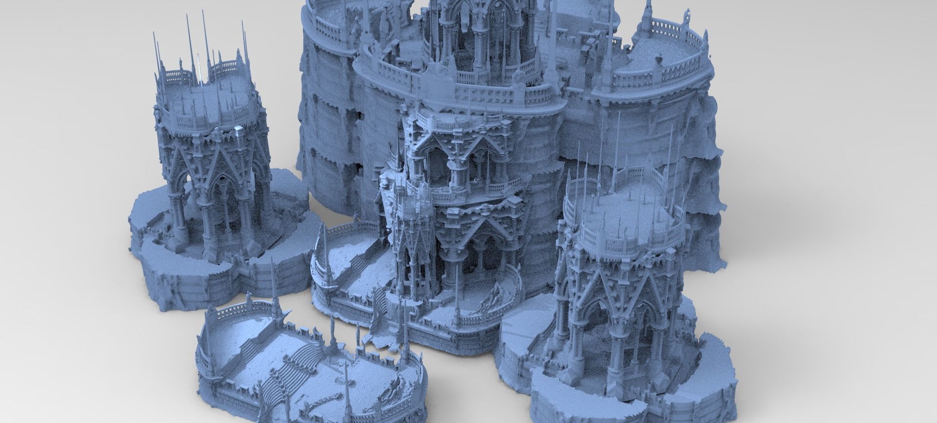 Ancient Greek Ruins Ocean 3D model_2