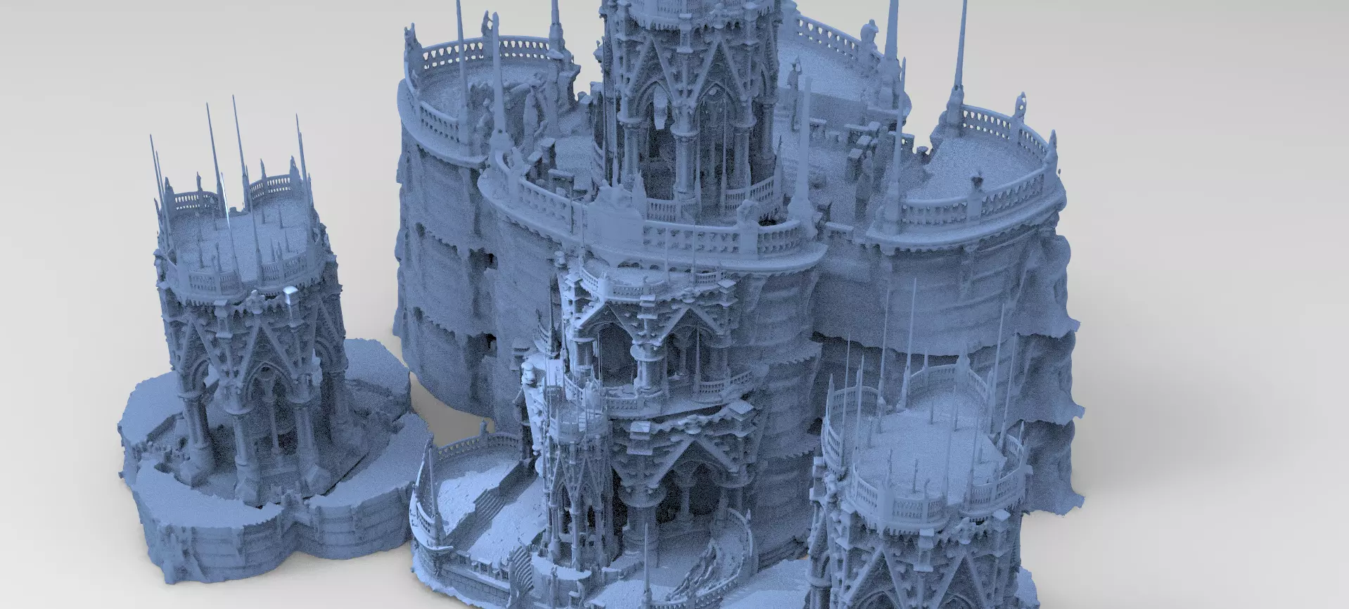 Ancient Greek Ruins Ocean 3D model_0