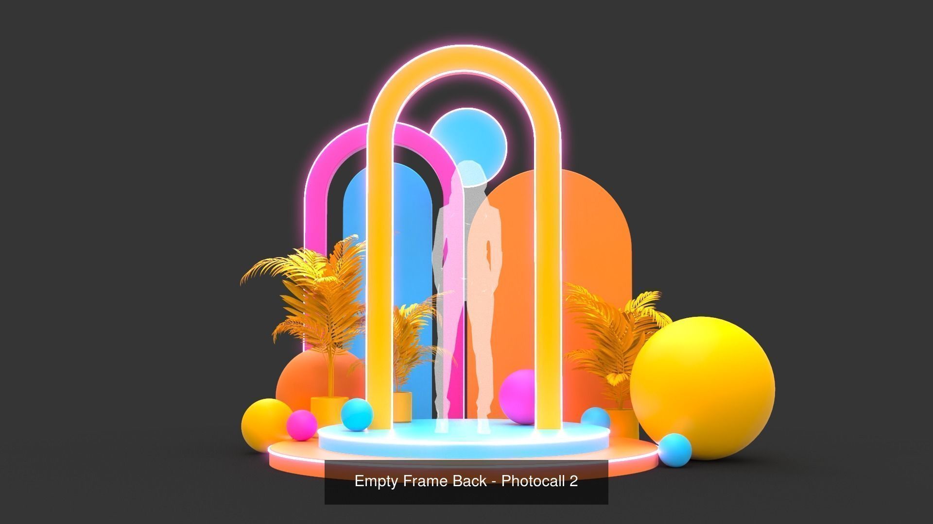 Empty Frame Back - Photocalls - 4 Pack 3D Model Collection_2