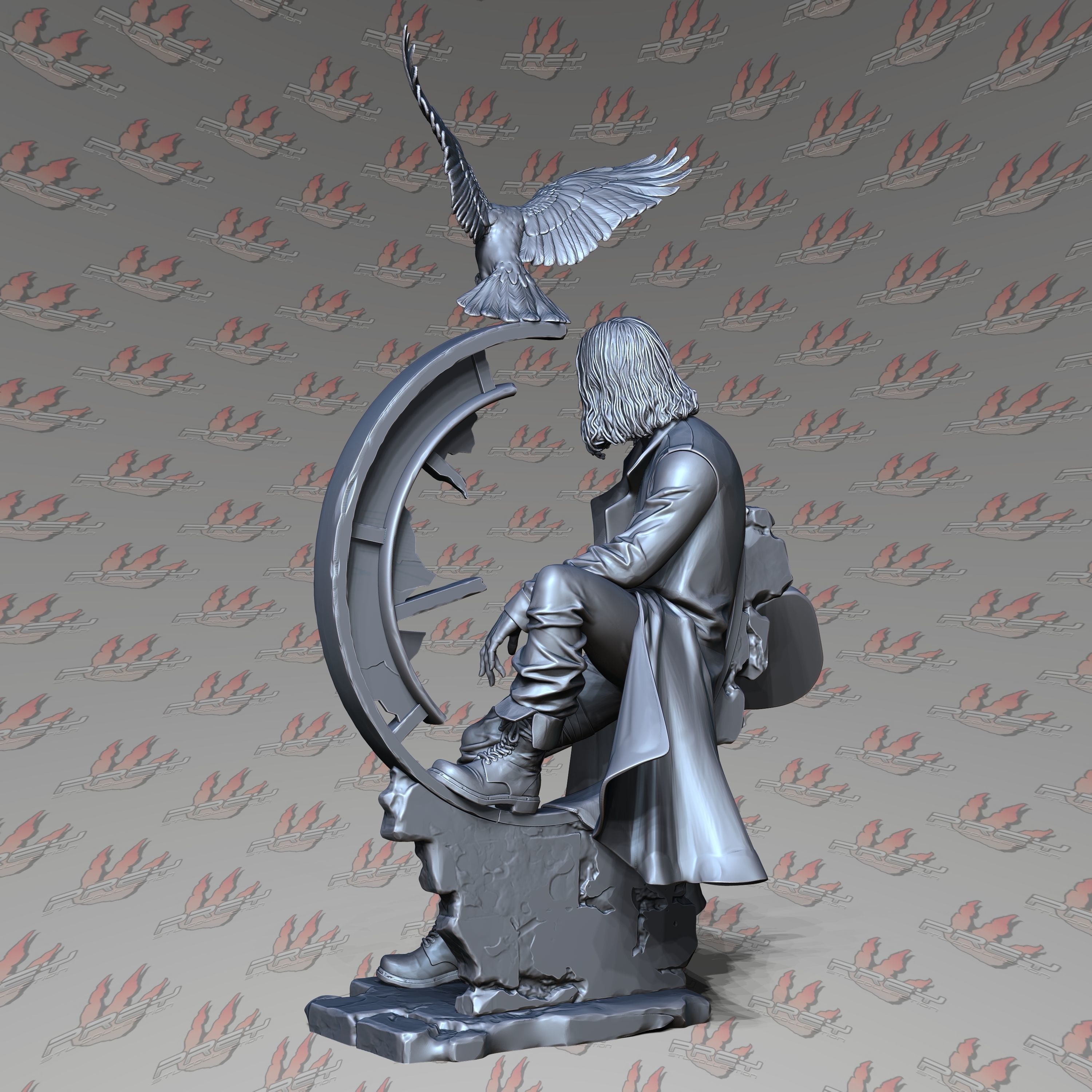 THE CROW 32mm SCALE PRESUPPORTED 3D print model_4