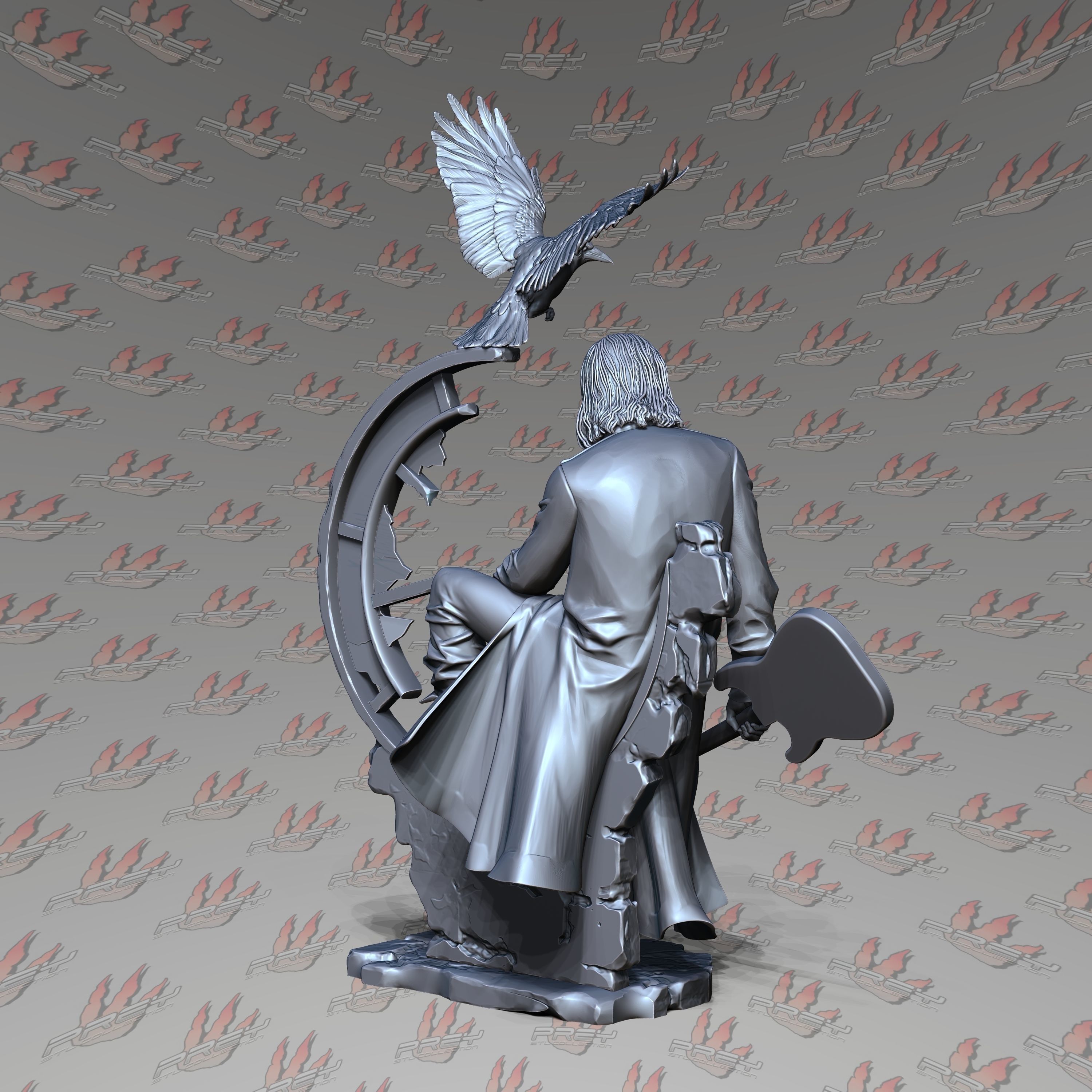 THE CROW 32mm SCALE PRESUPPORTED 3D print model_3