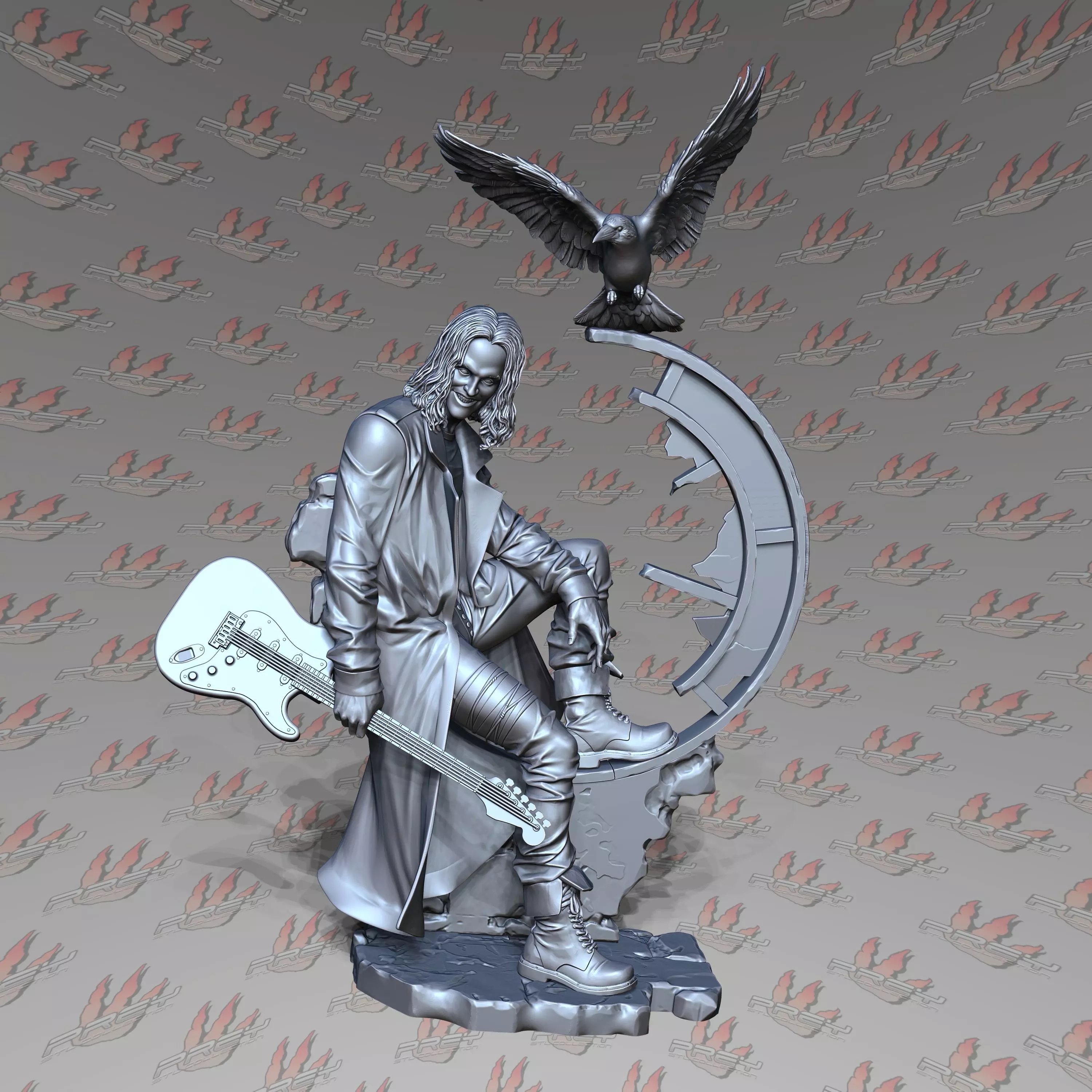 THE CROW 32mm SCALE PRESUPPORTED 3D print model_0