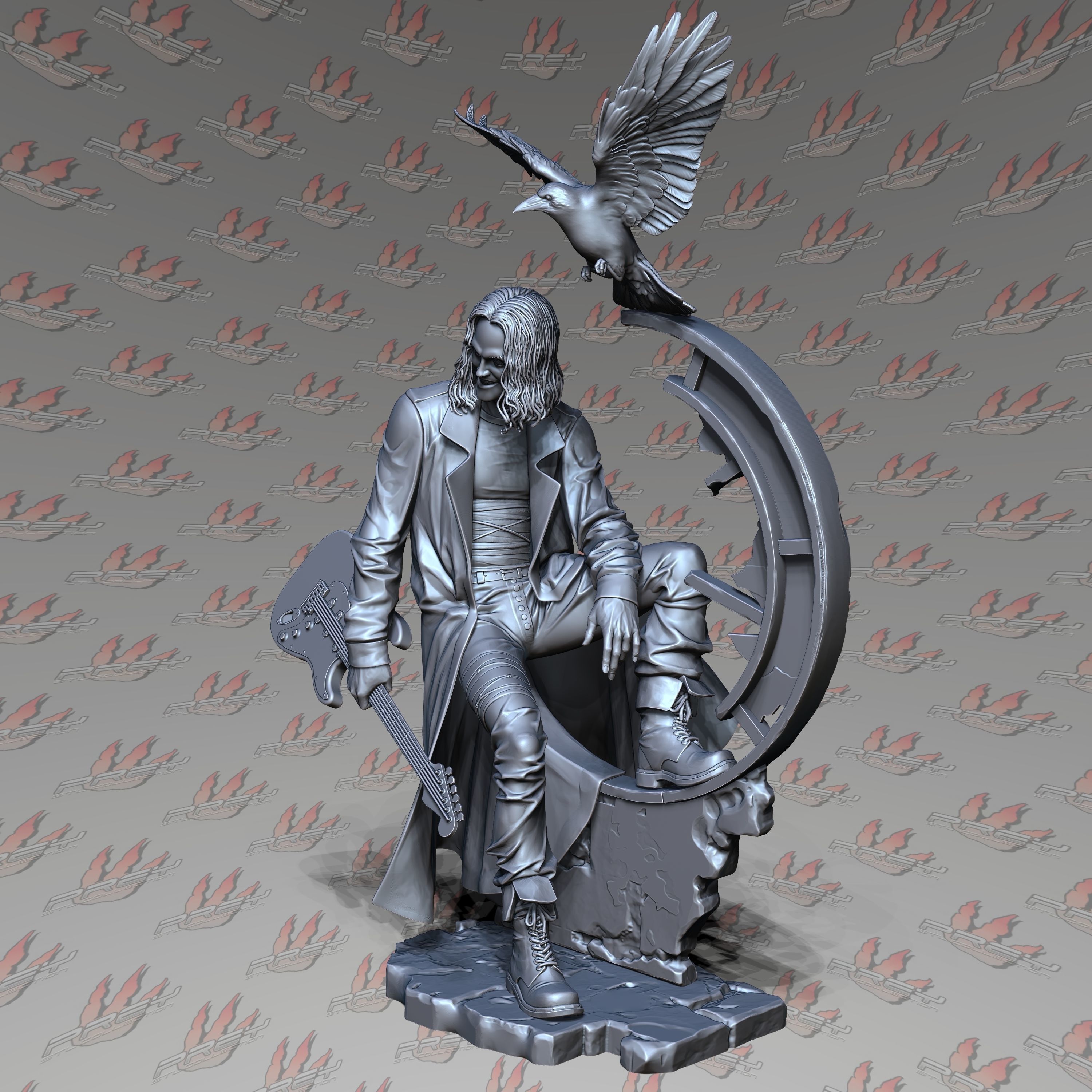 THE CROW 32mm SCALE PRESUPPORTED 3D print model_5