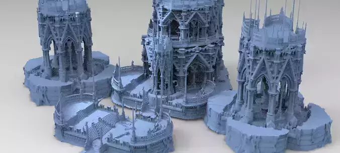 Greek Ocean ruins 4 models  