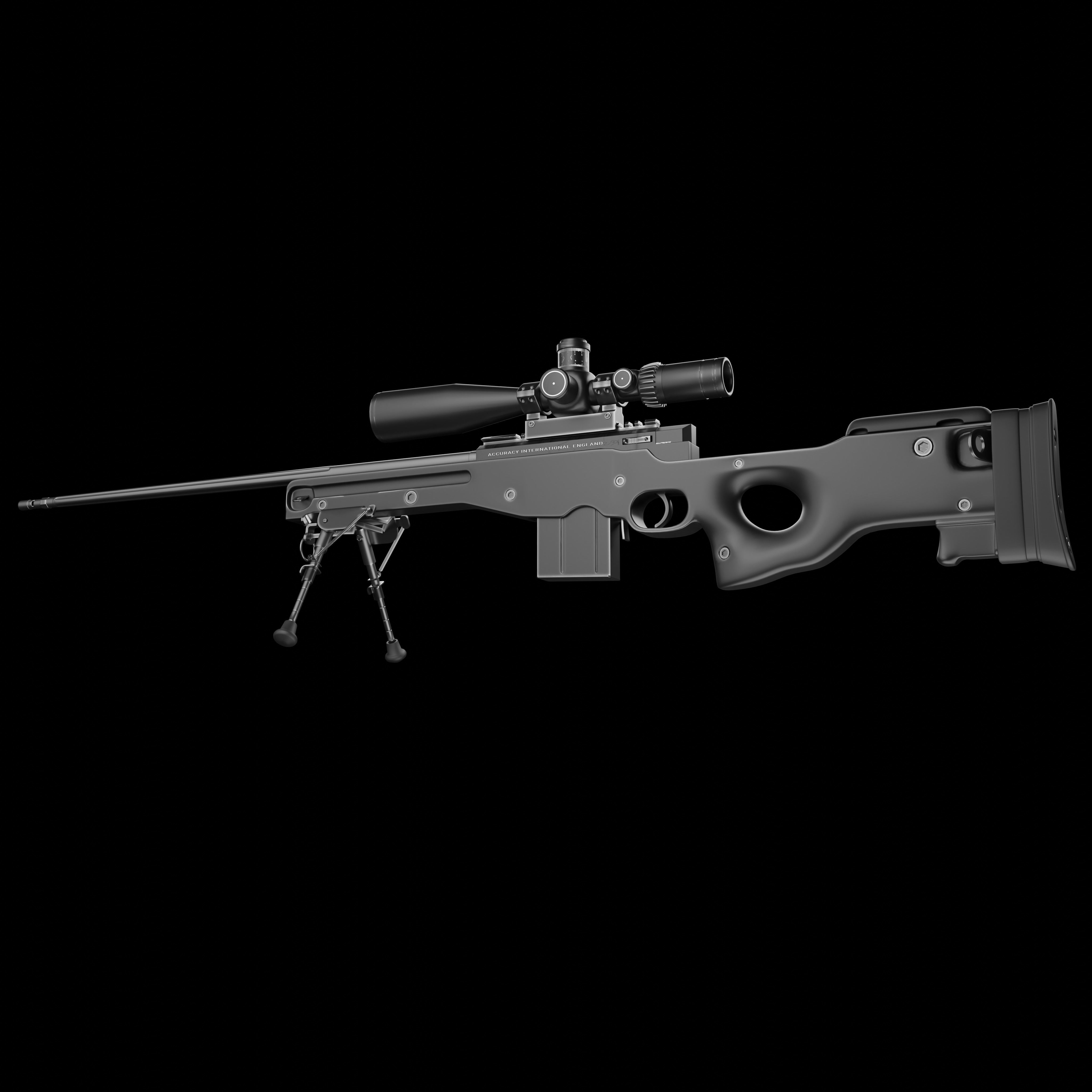 Sniper Rifle Low-poly 3D model_13