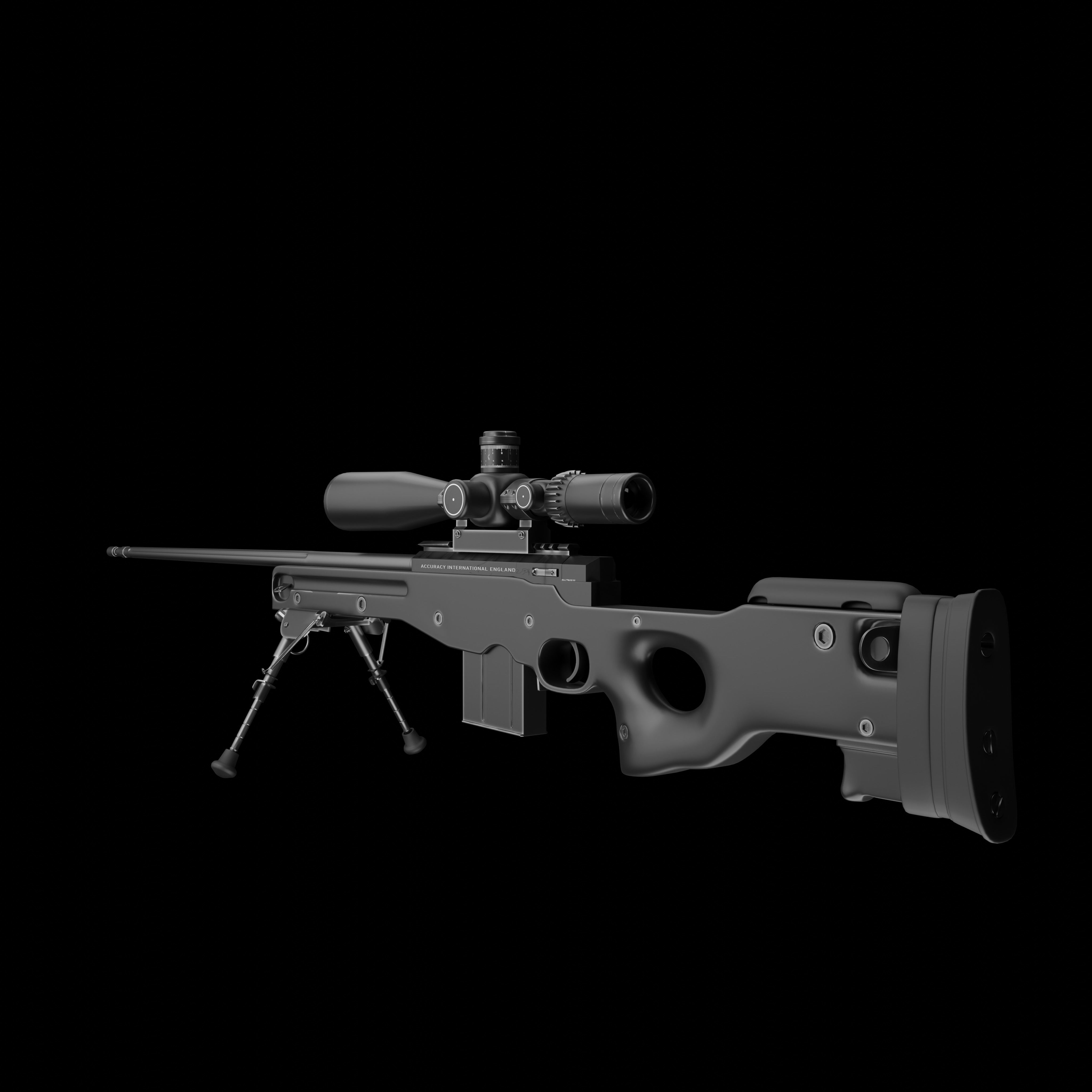 Sniper Rifle Low-poly 3D model_10