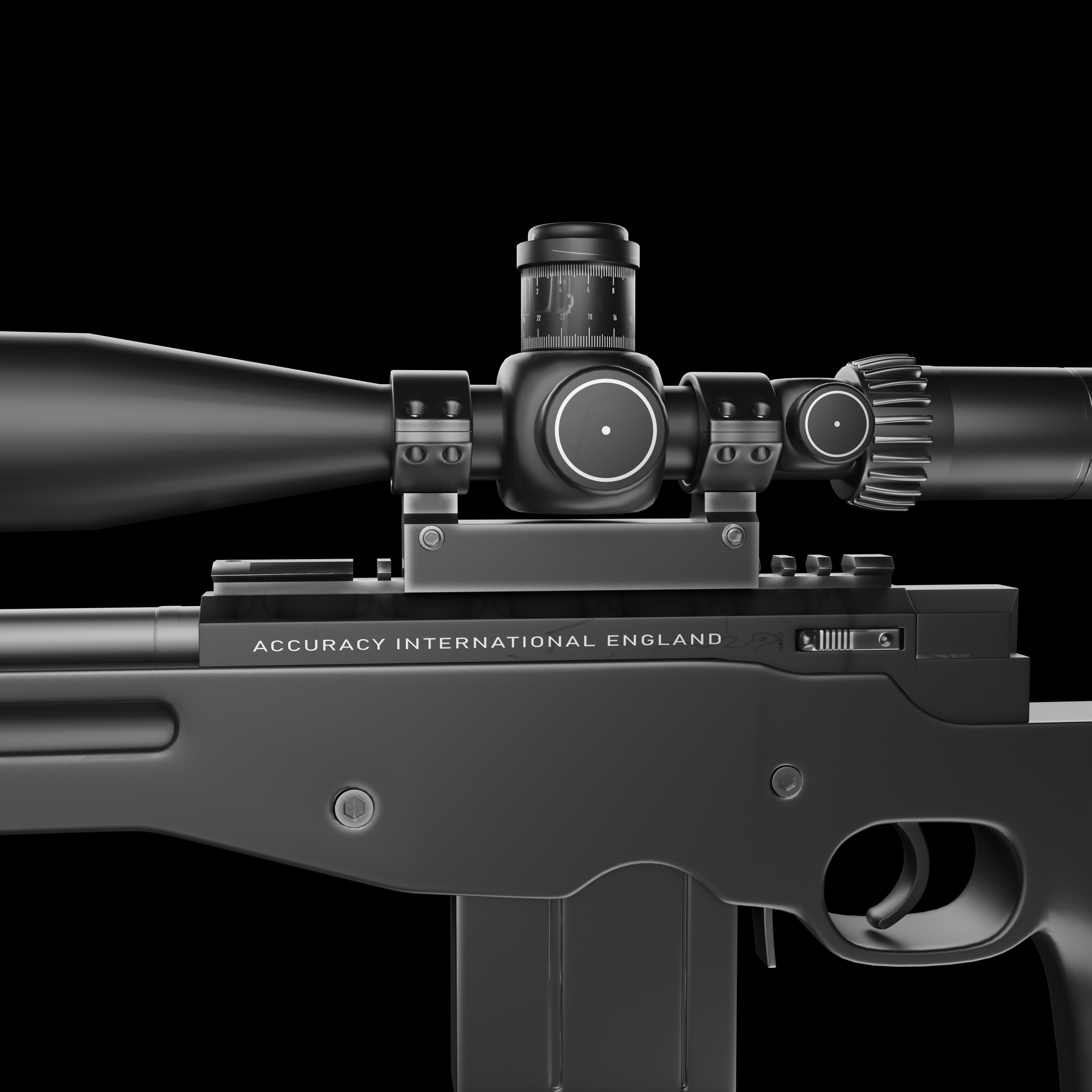 Sniper Rifle Low-poly 3D model_14