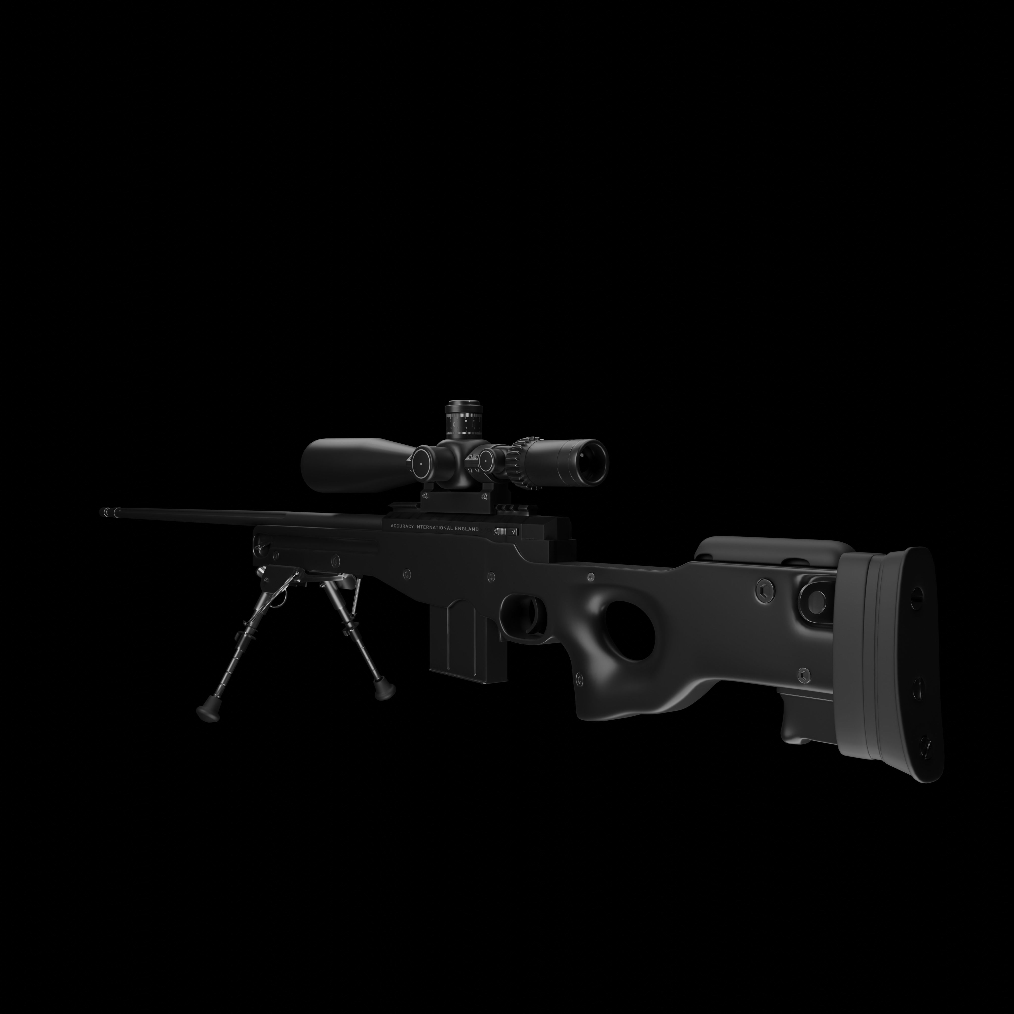 Sniper Rifle Low-poly 3D model_9