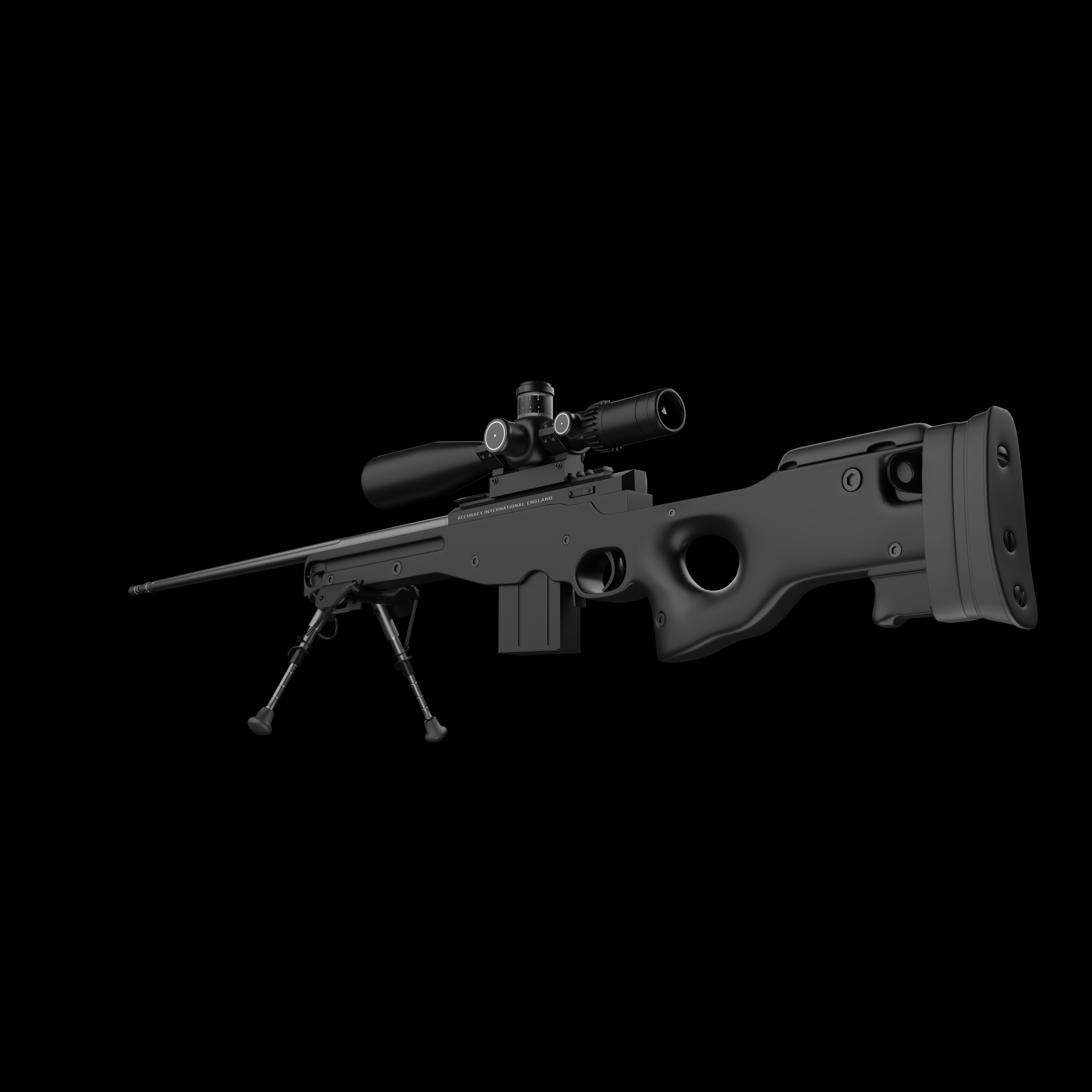 Sniper Rifle Low-poly 3D model_5