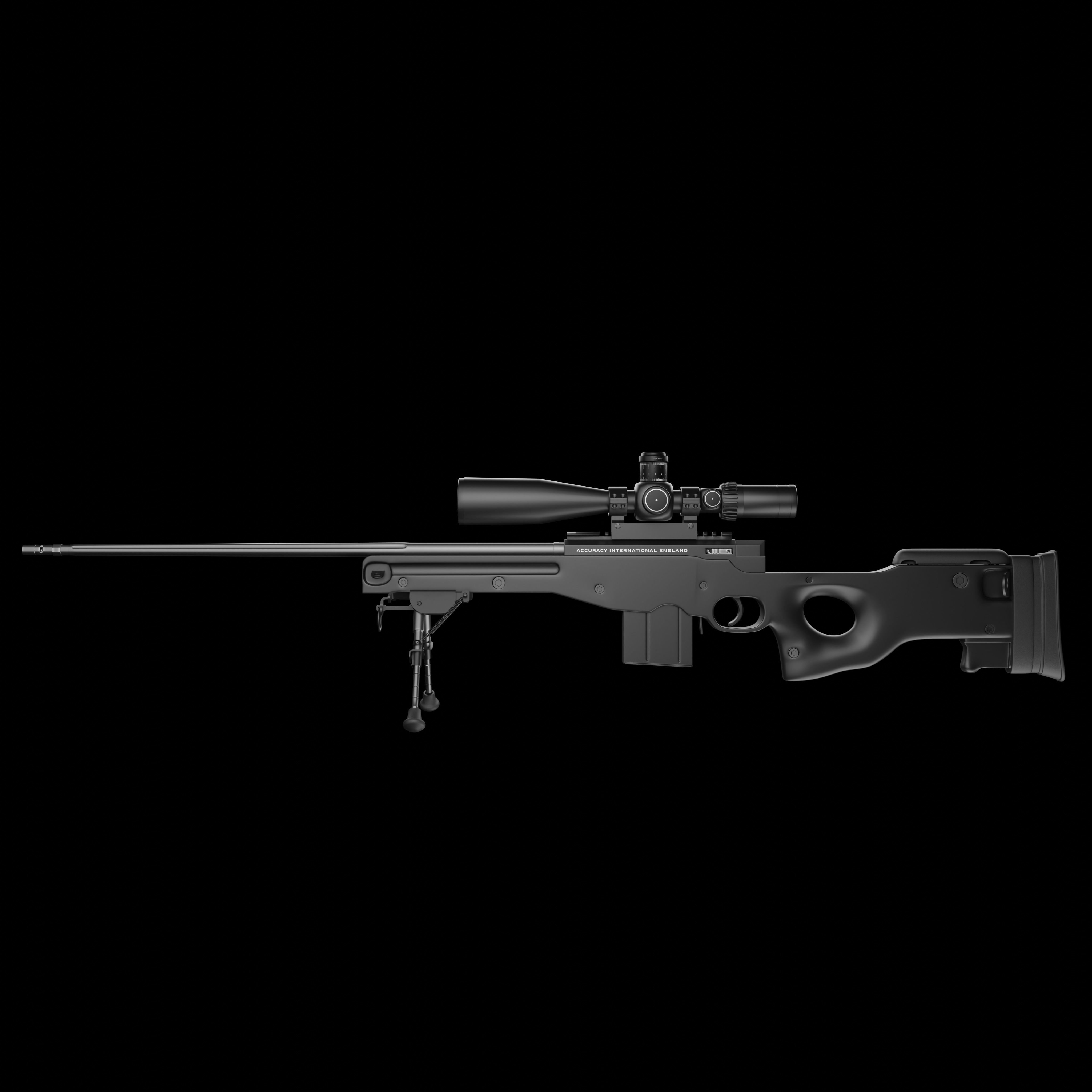 Sniper Rifle Low-poly 3D model_1