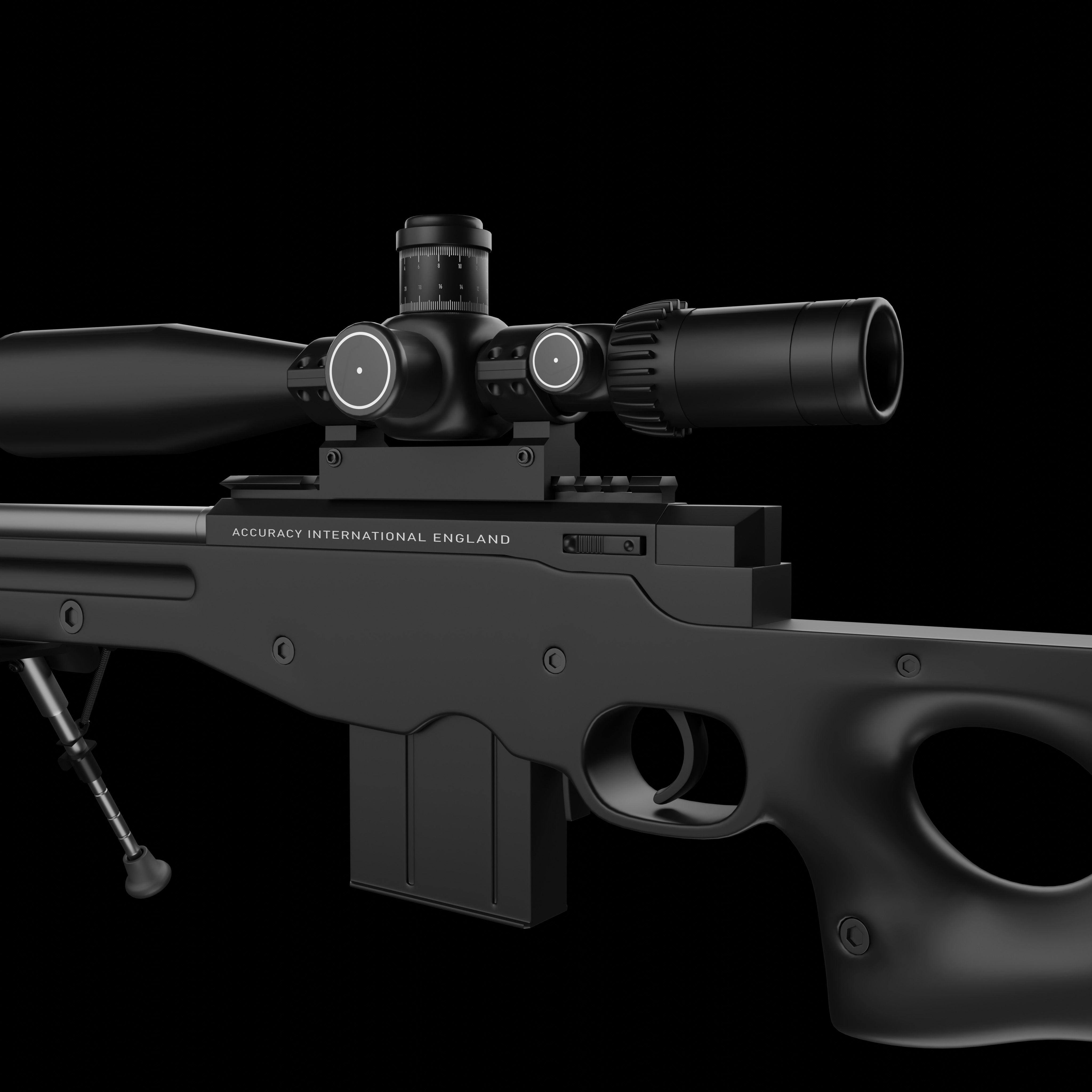 Sniper Rifle Low-poly 3D model_15