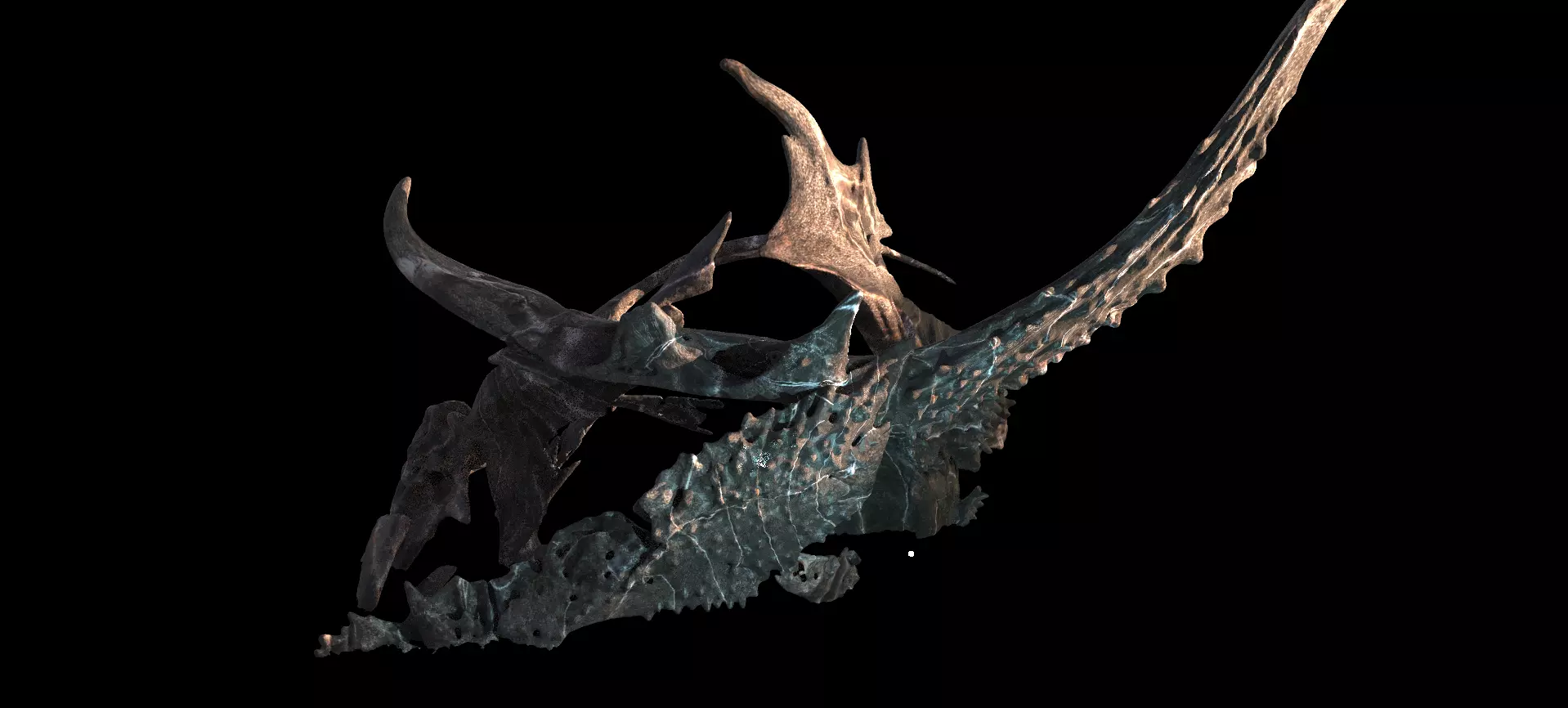 Dark Alien Dragon God Bone In space 2  3D model_0