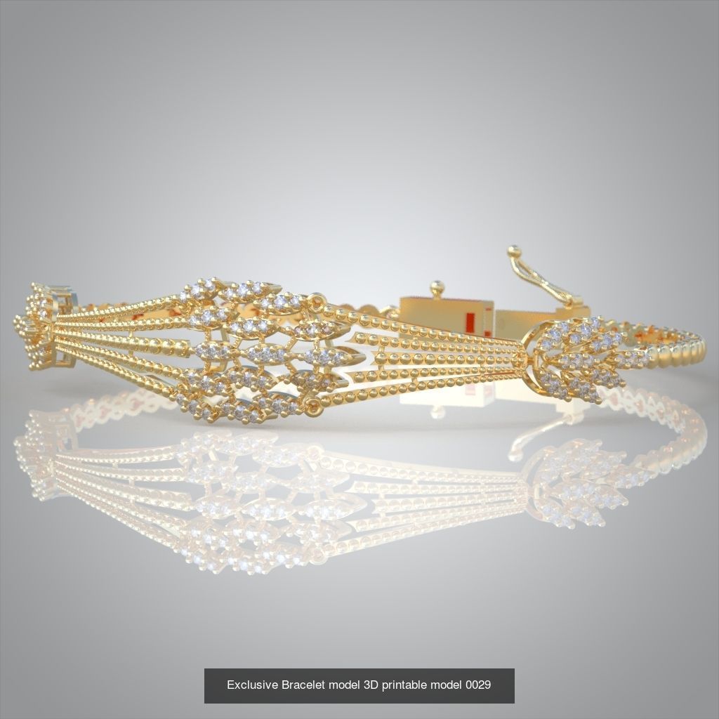 Ring Bracelet Earring and Pendant Set 3D printable model 0005 3D Model Collection_7