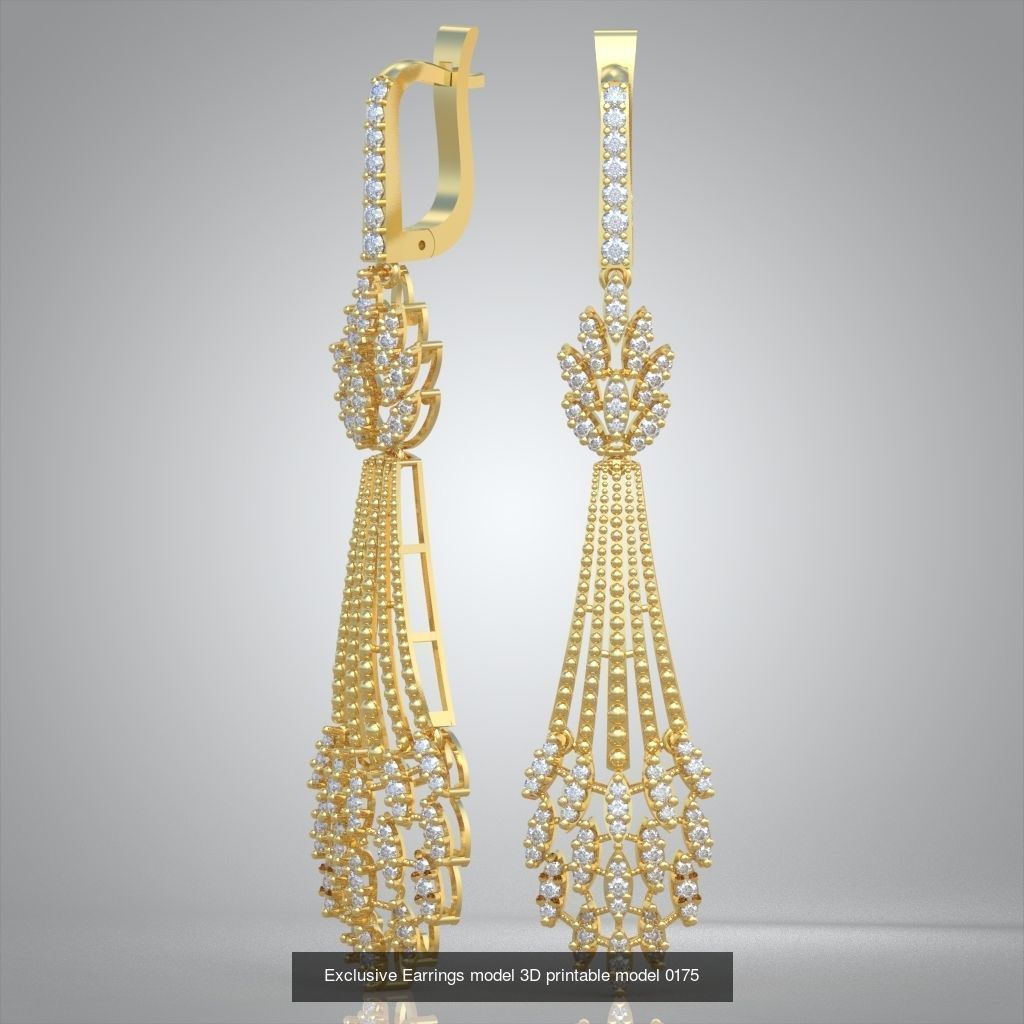 Ring Bracelet Earring and Pendant Set 3D printable model 0005 3D Model Collection_10