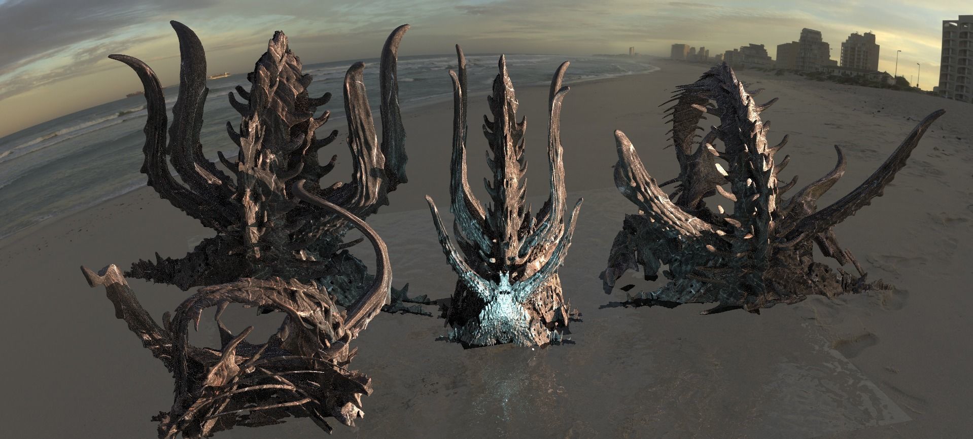 Dark Alien Dragon Bone collection 4 3D model_1