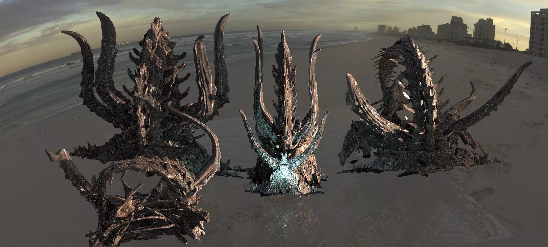 Dark Alien Dragon Bone collection 4 3D model_0