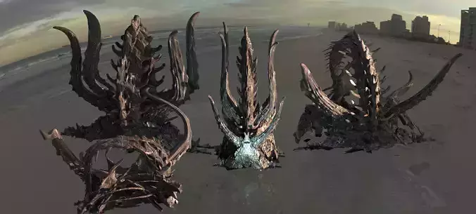 Dark Alien Dragon Bone collection 4 3D model