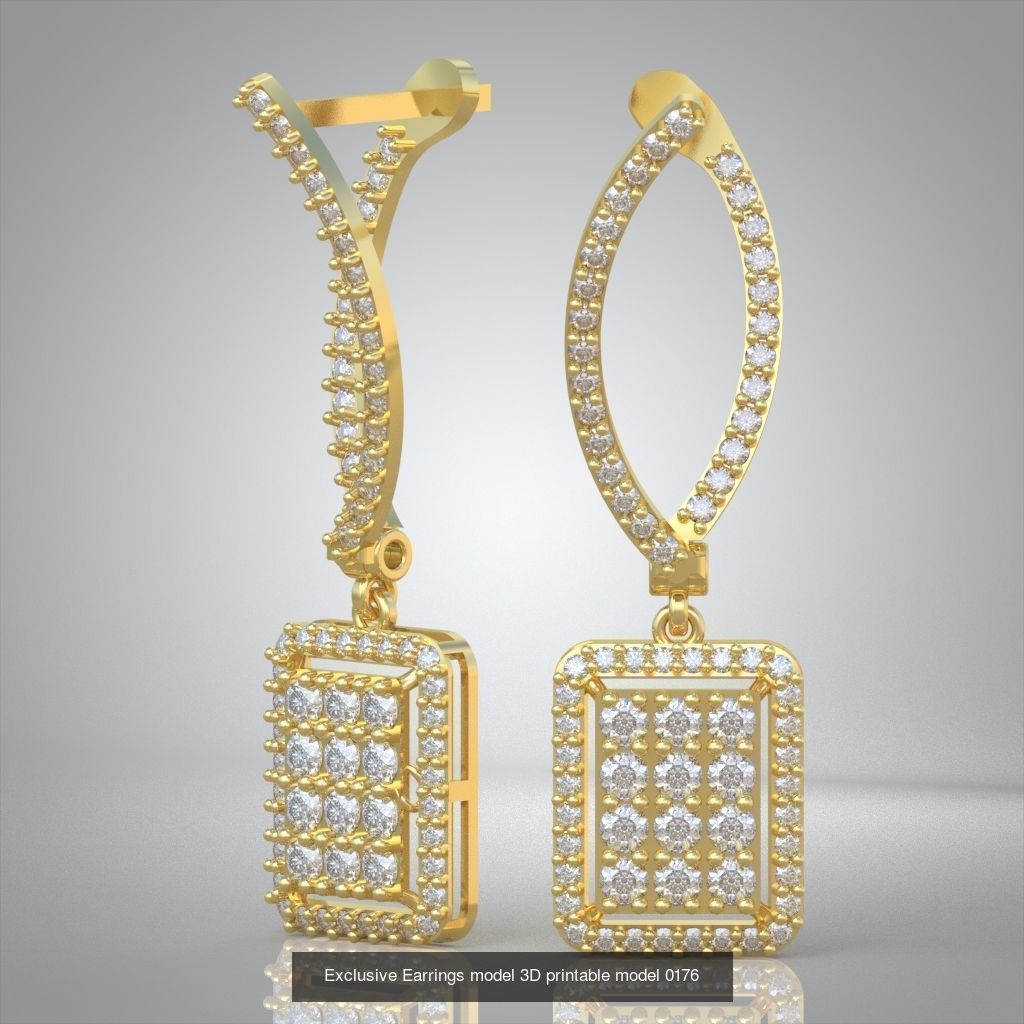 Ring Bracelet Earring and Pendant Set 3D printable model 0006 3D Model Collection_7