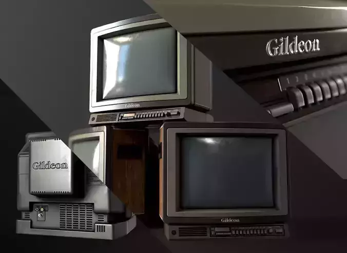 Old Retro TV from 80s wooden case Low-poly 3D model