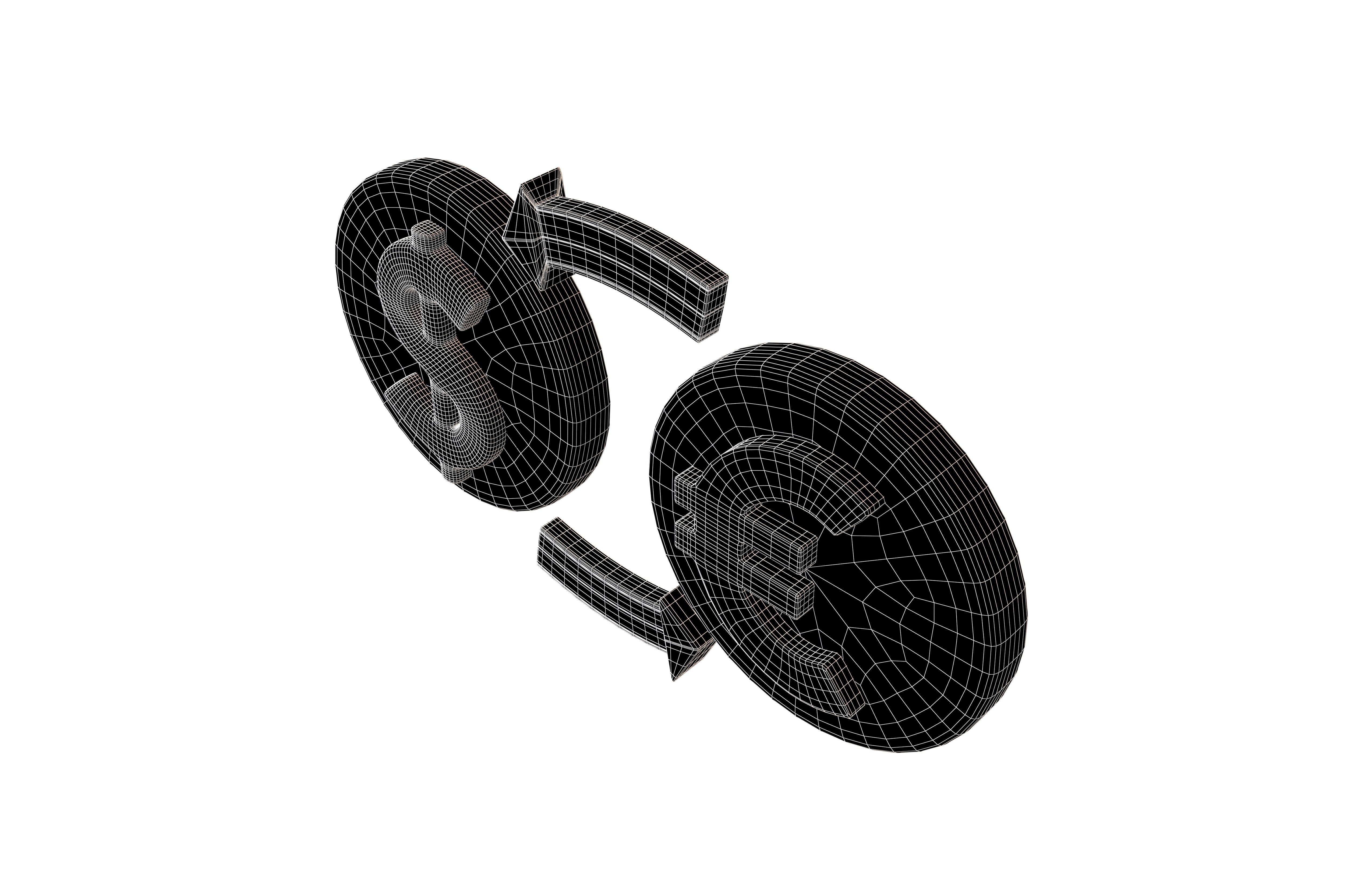 Currency Exchange Dollar To Euro Icon v1 003 Low-poly 3D model_6