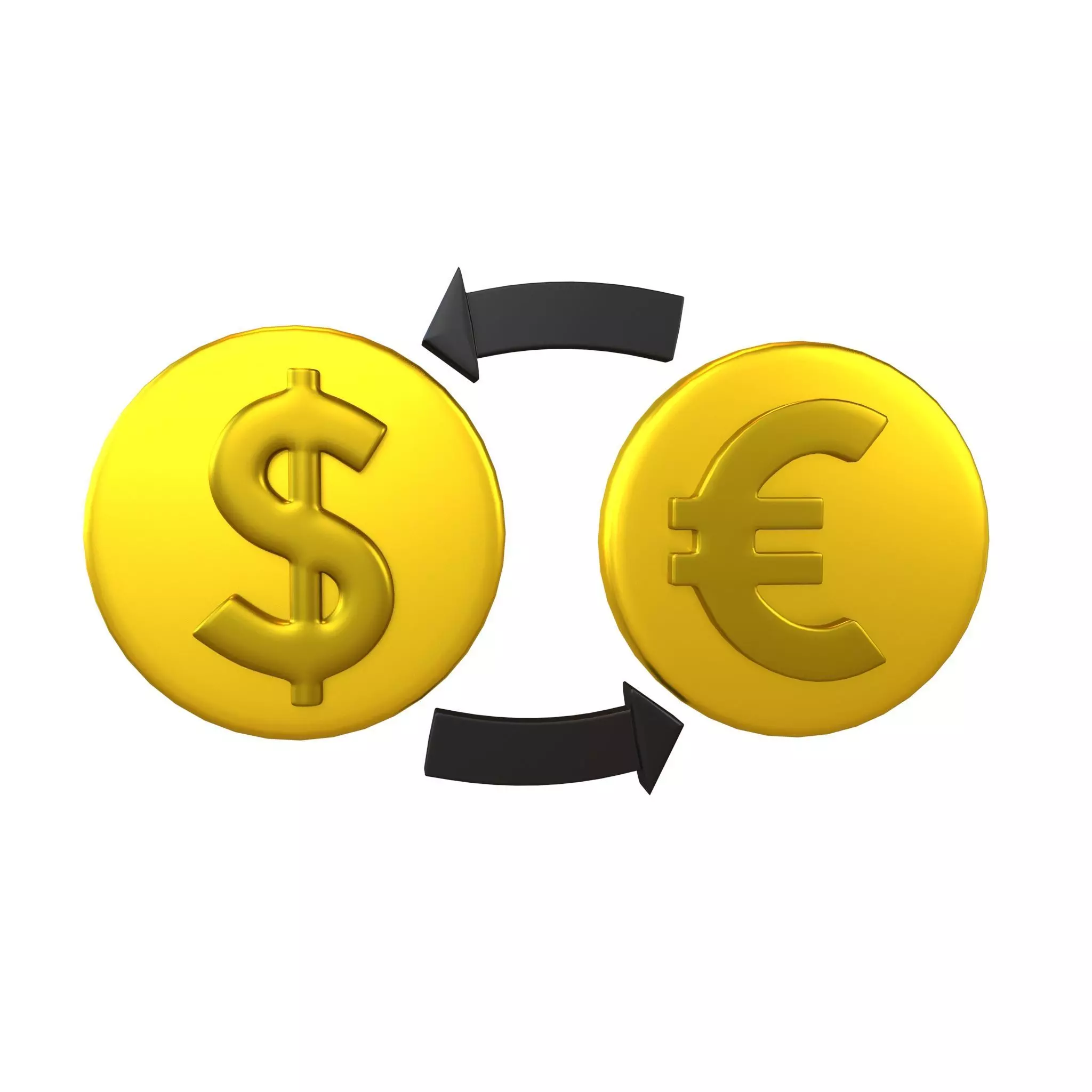 Currency Exchange Dollar To Euro Icon v1 003 Low-poly 3D model_0