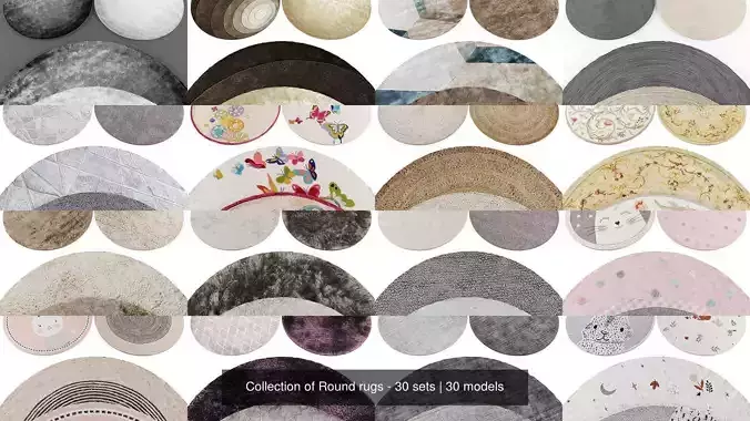 Collection of Round rugs - 30 sets 