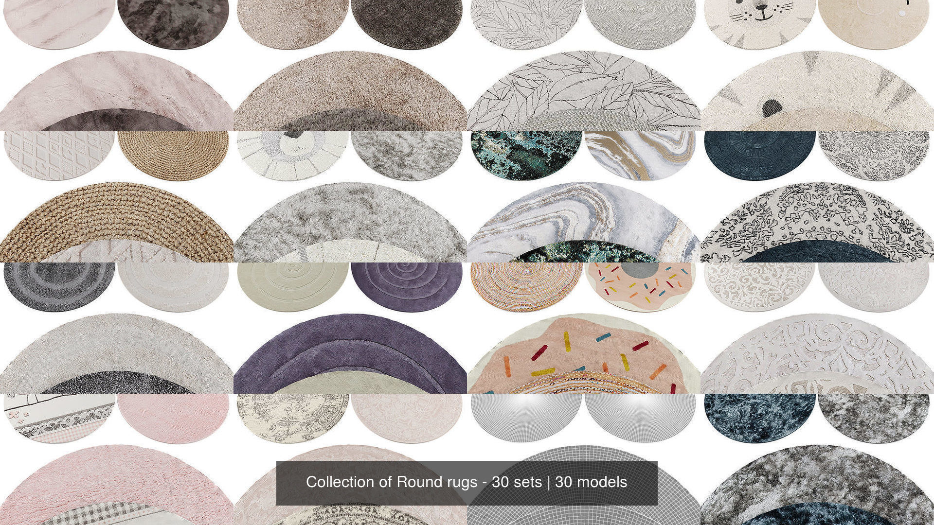 Collection of Round rugs - 30 sets _4