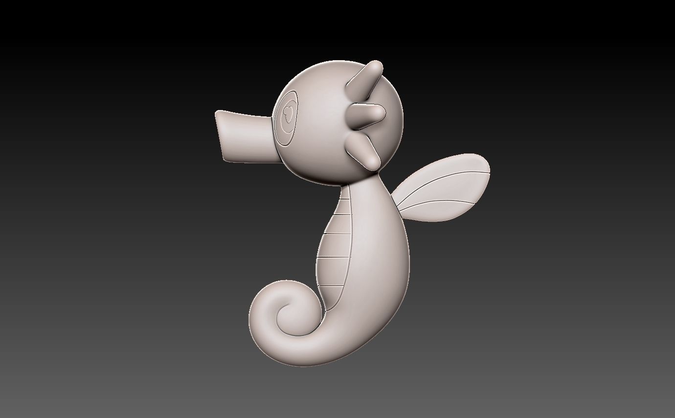 Pokemon horsea 3D print model_4