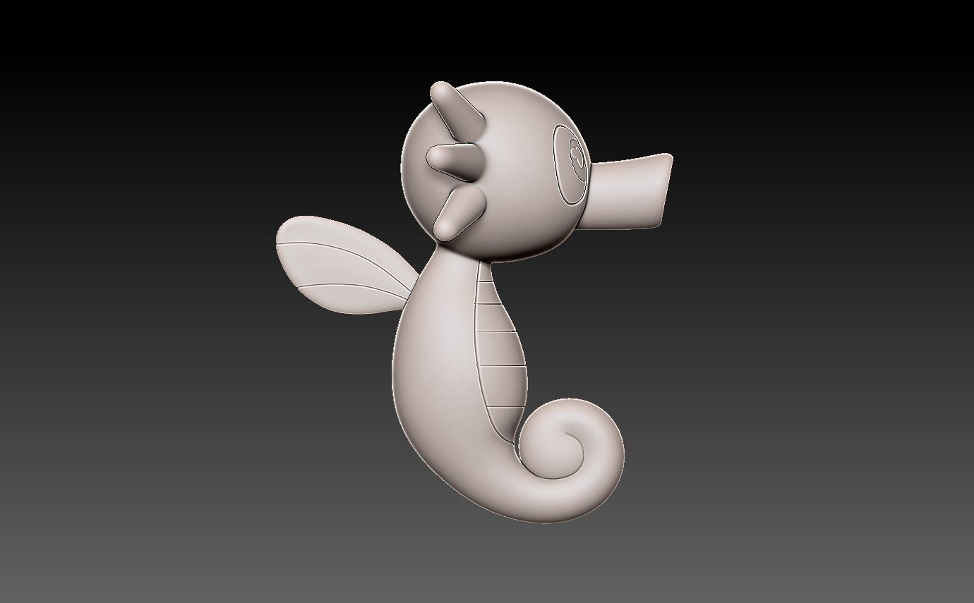 Pokemon horsea 3D print model_8