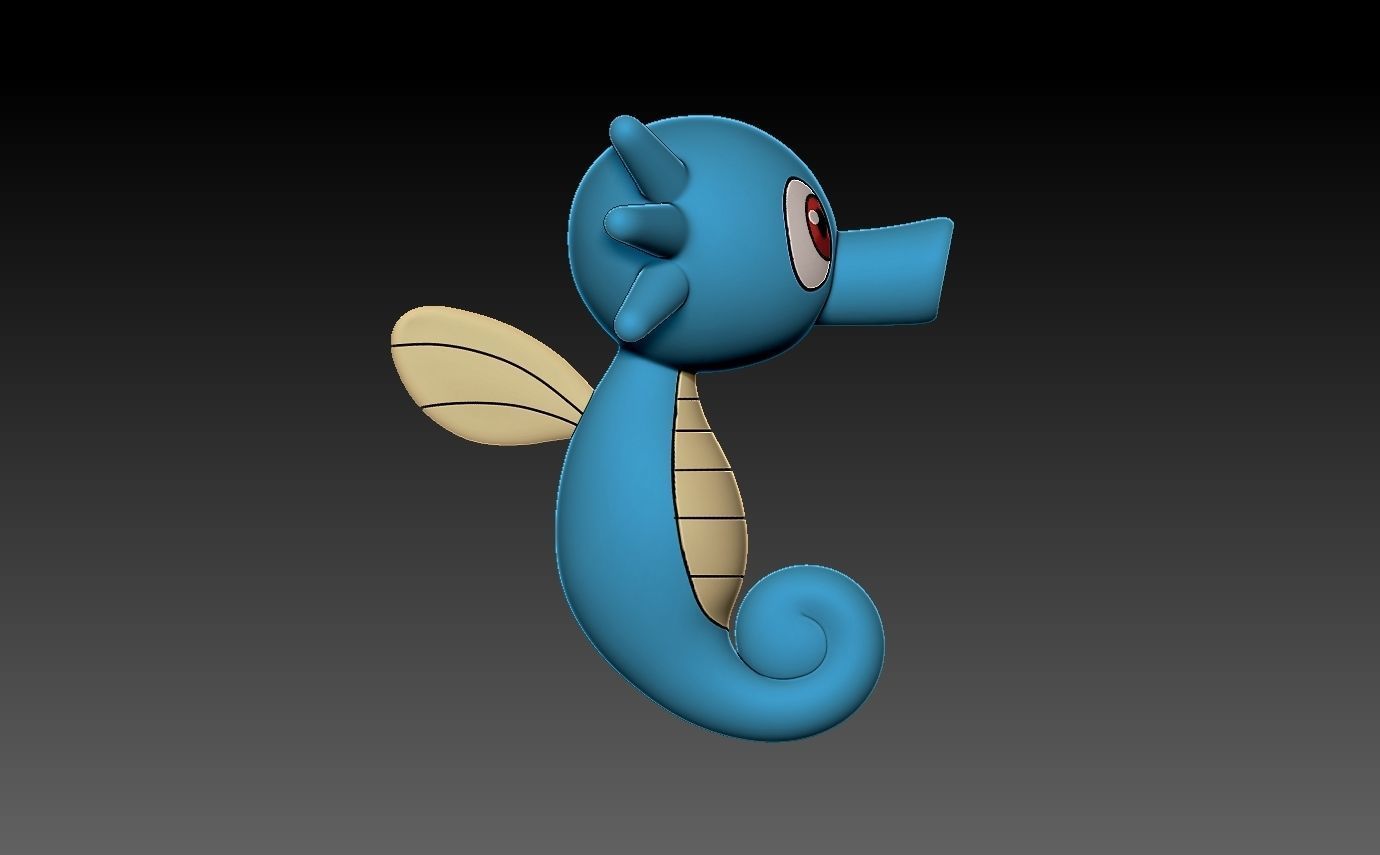 Pokemon horsea 3D print model_7