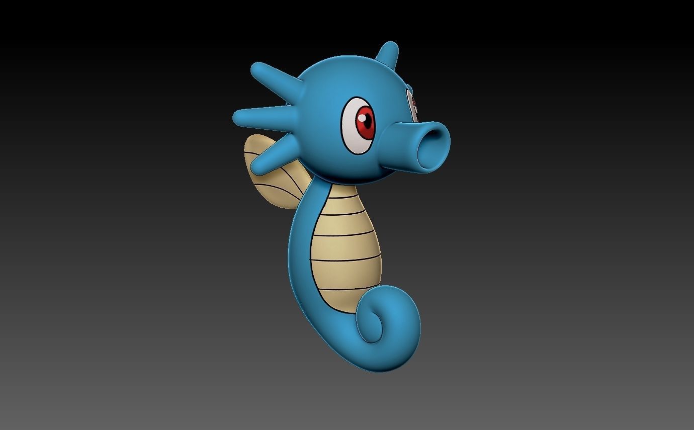 Pokemon horsea 3D print model_9