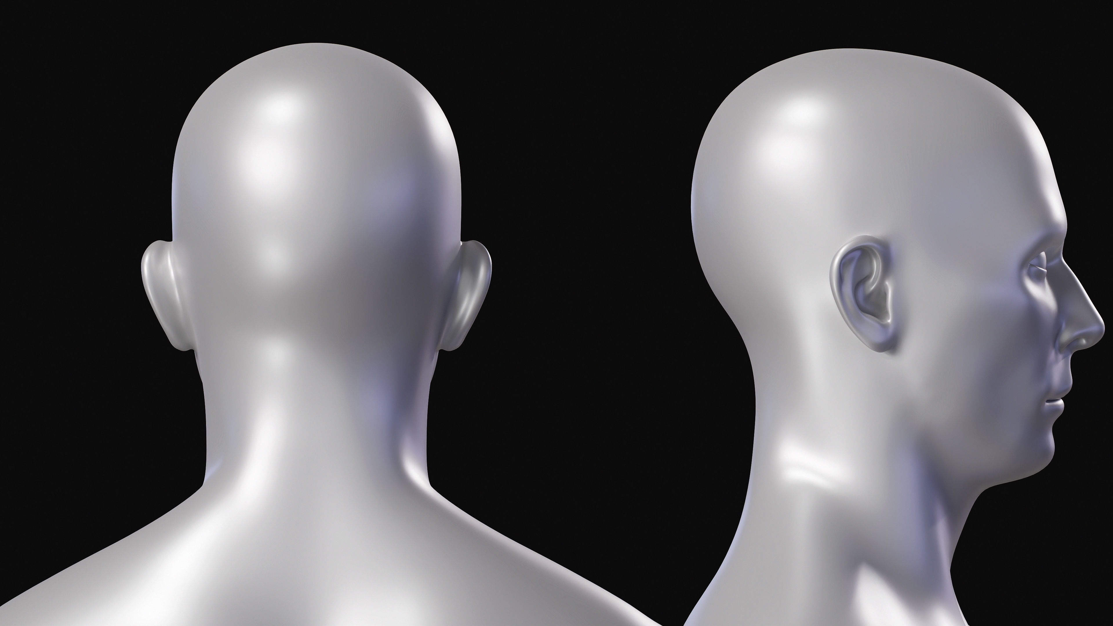 Realistic Athletic Man Body Base Mesh Low-poly 3D model_7