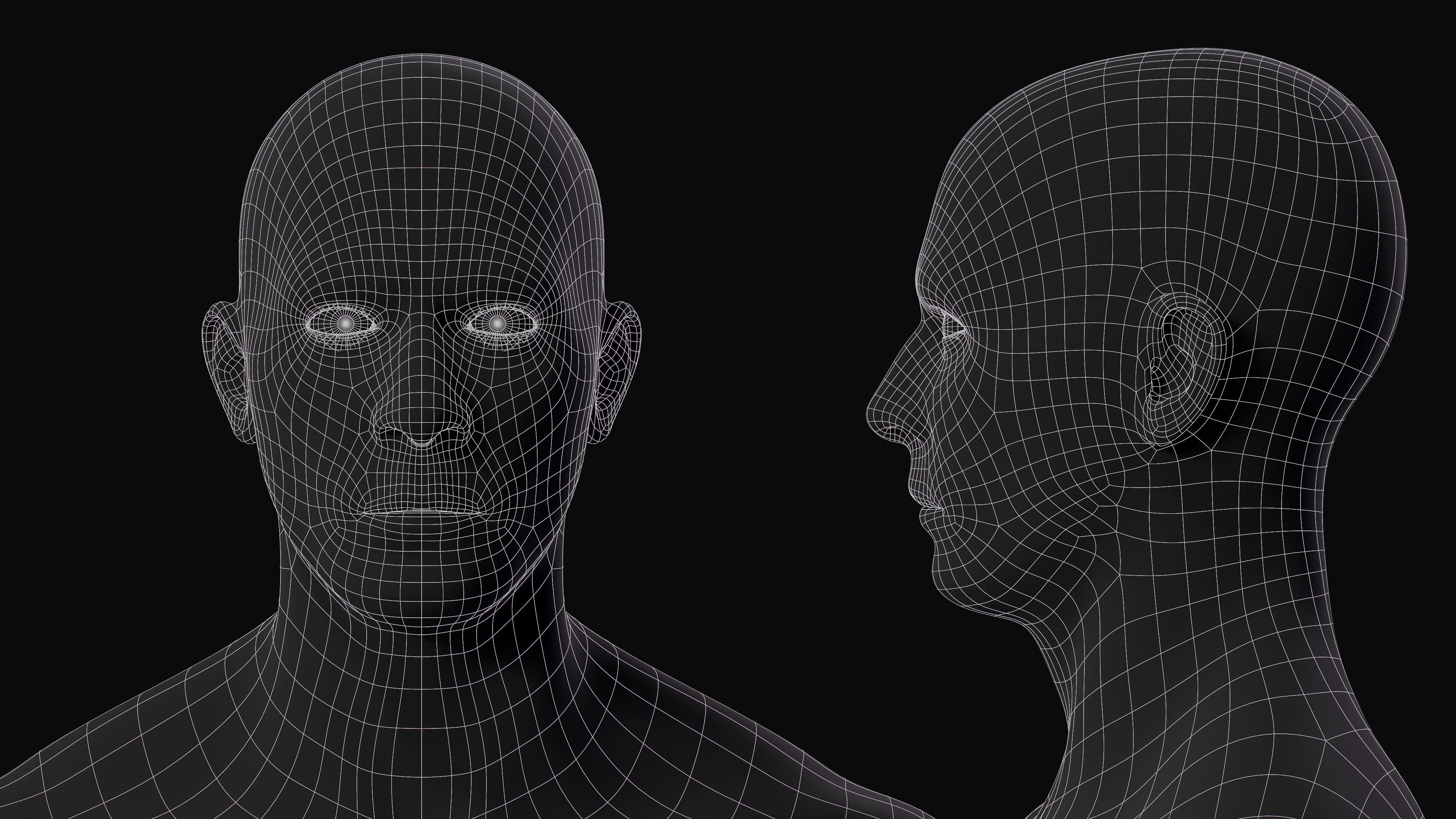 Realistic Athletic Man Body Base Mesh Low-poly 3D model_6